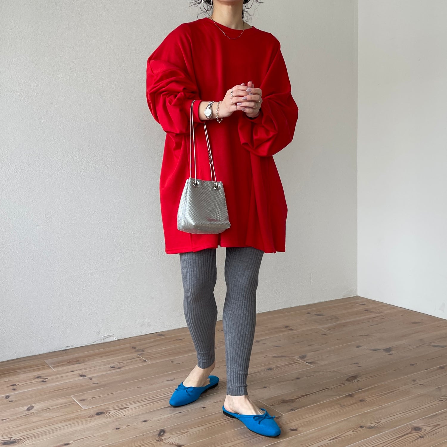 super loose light sweatee / red