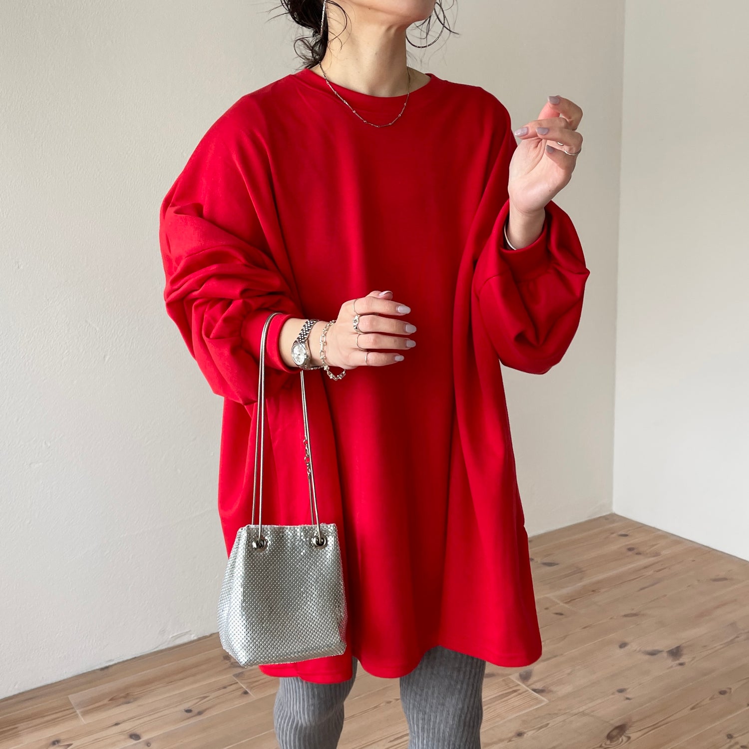 super loose light sweatee / red