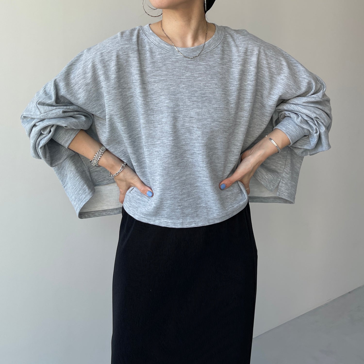 super loose light sweatee / gray (short)