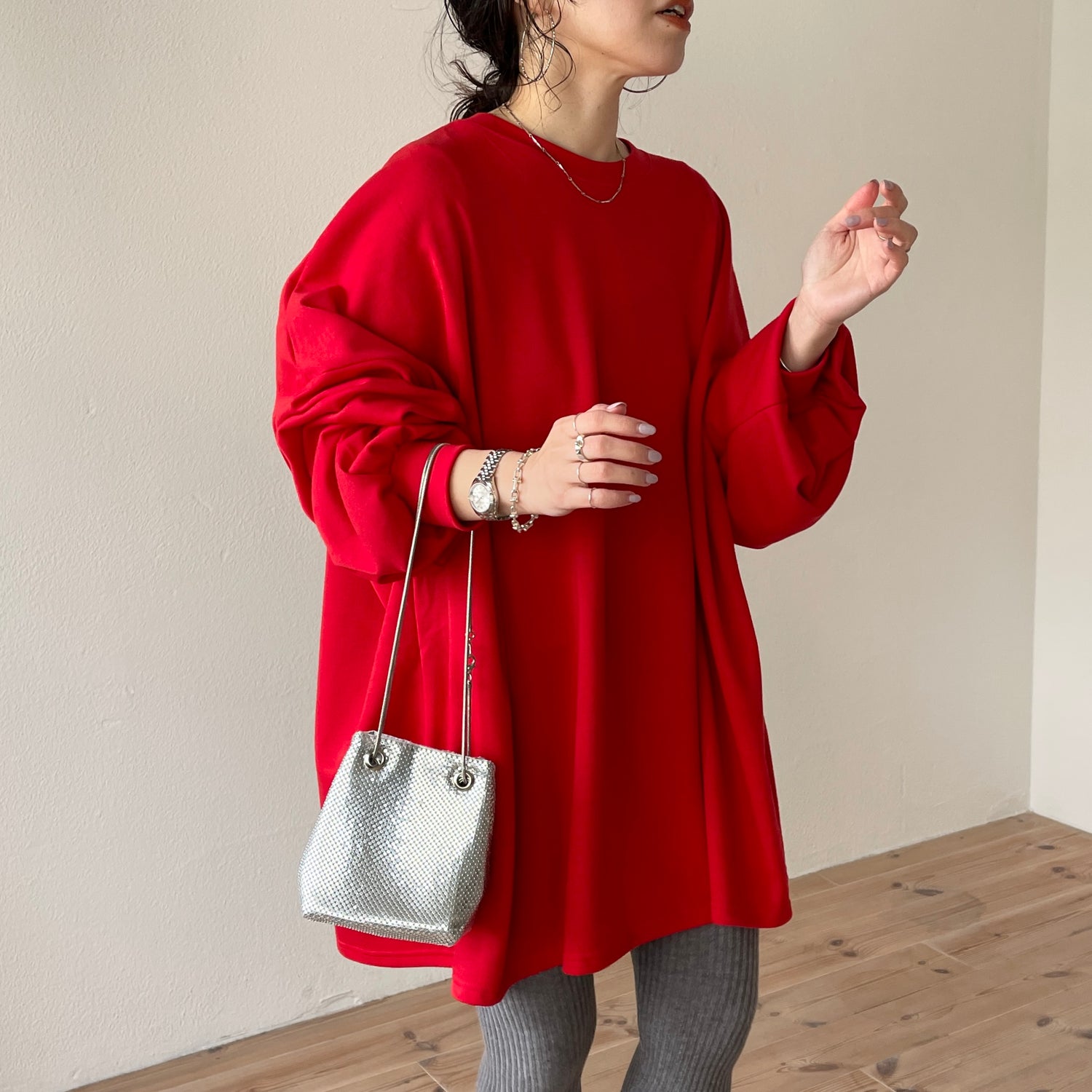 super loose light sweatee / red