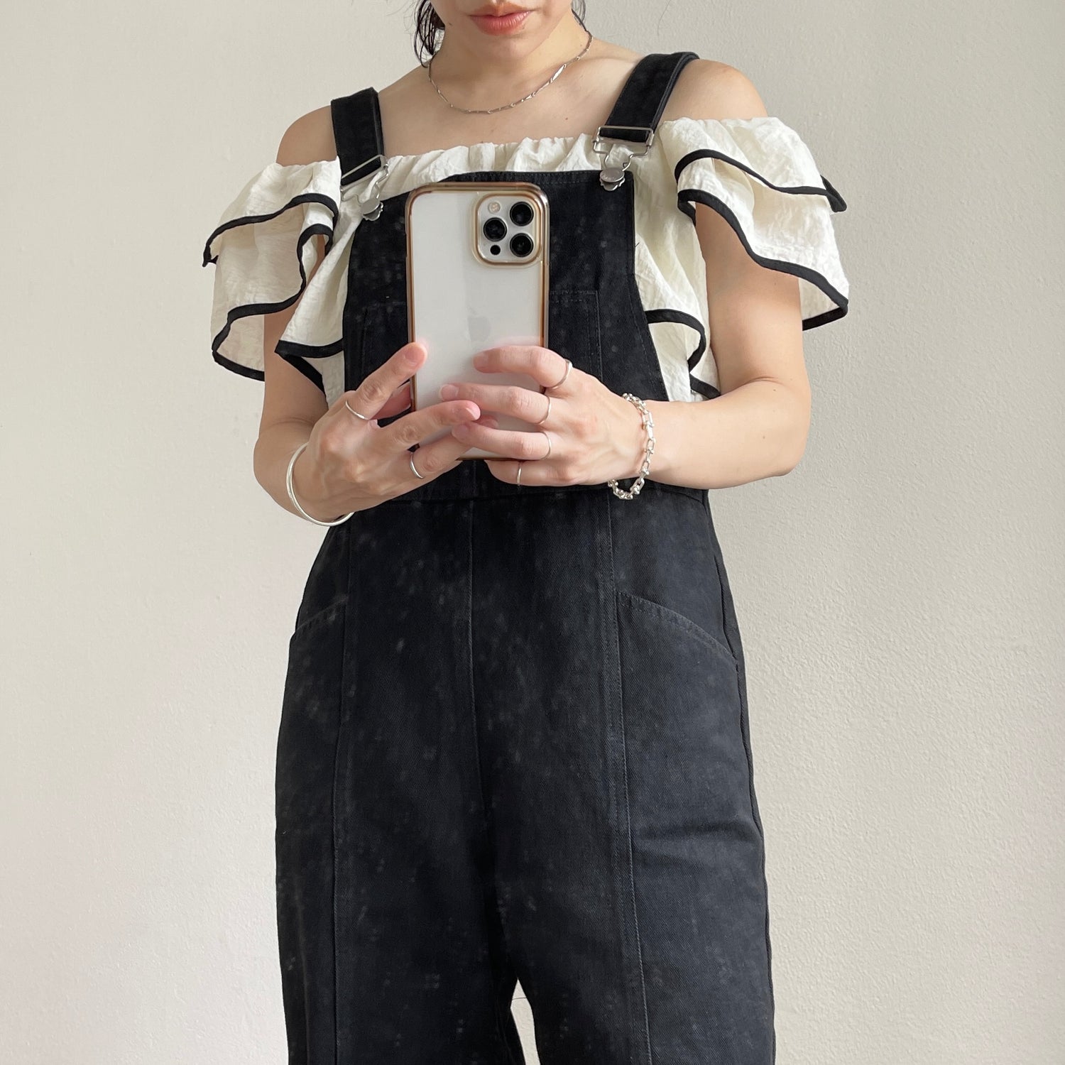 2way chiffon tops / ivory