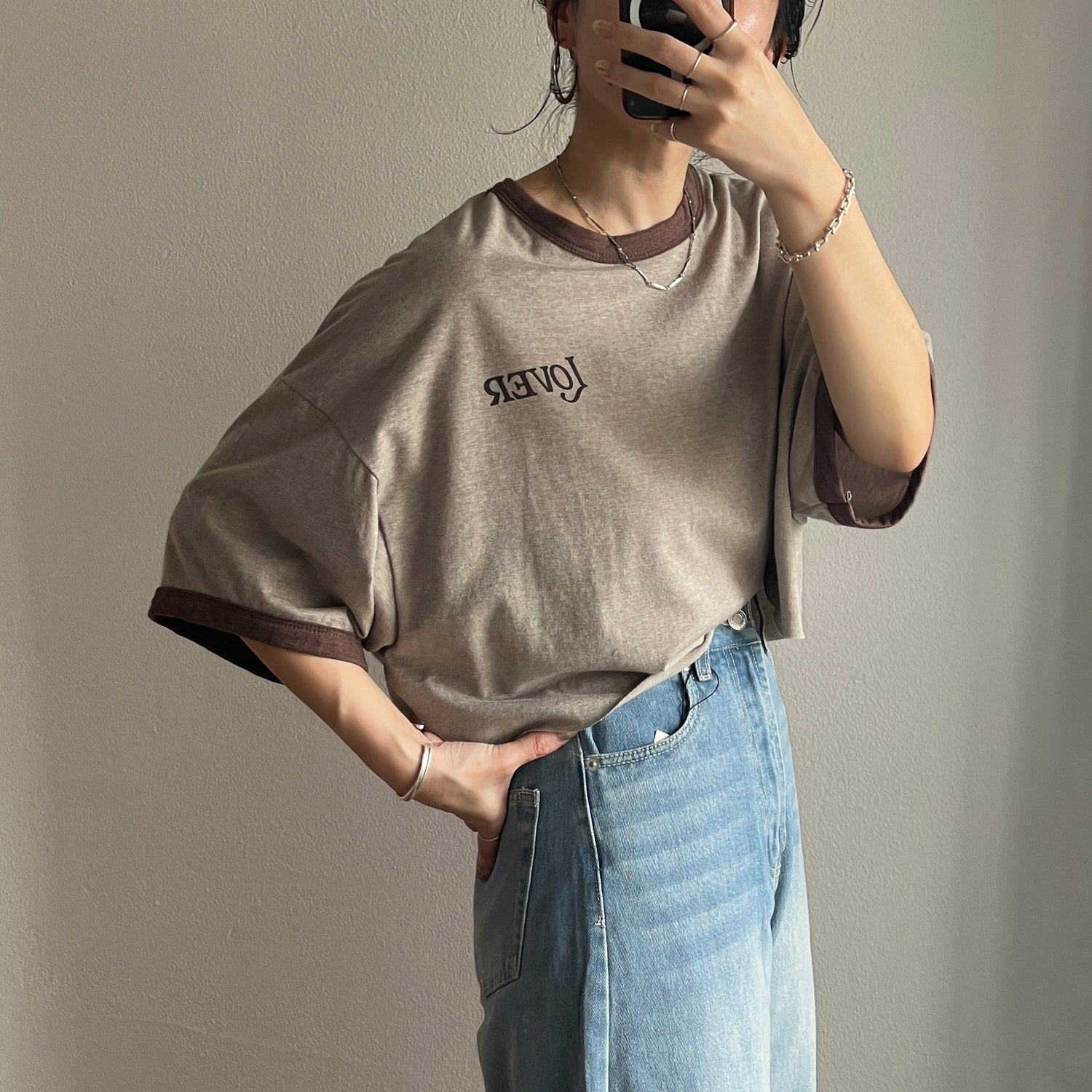 " LOVER " tee / brown