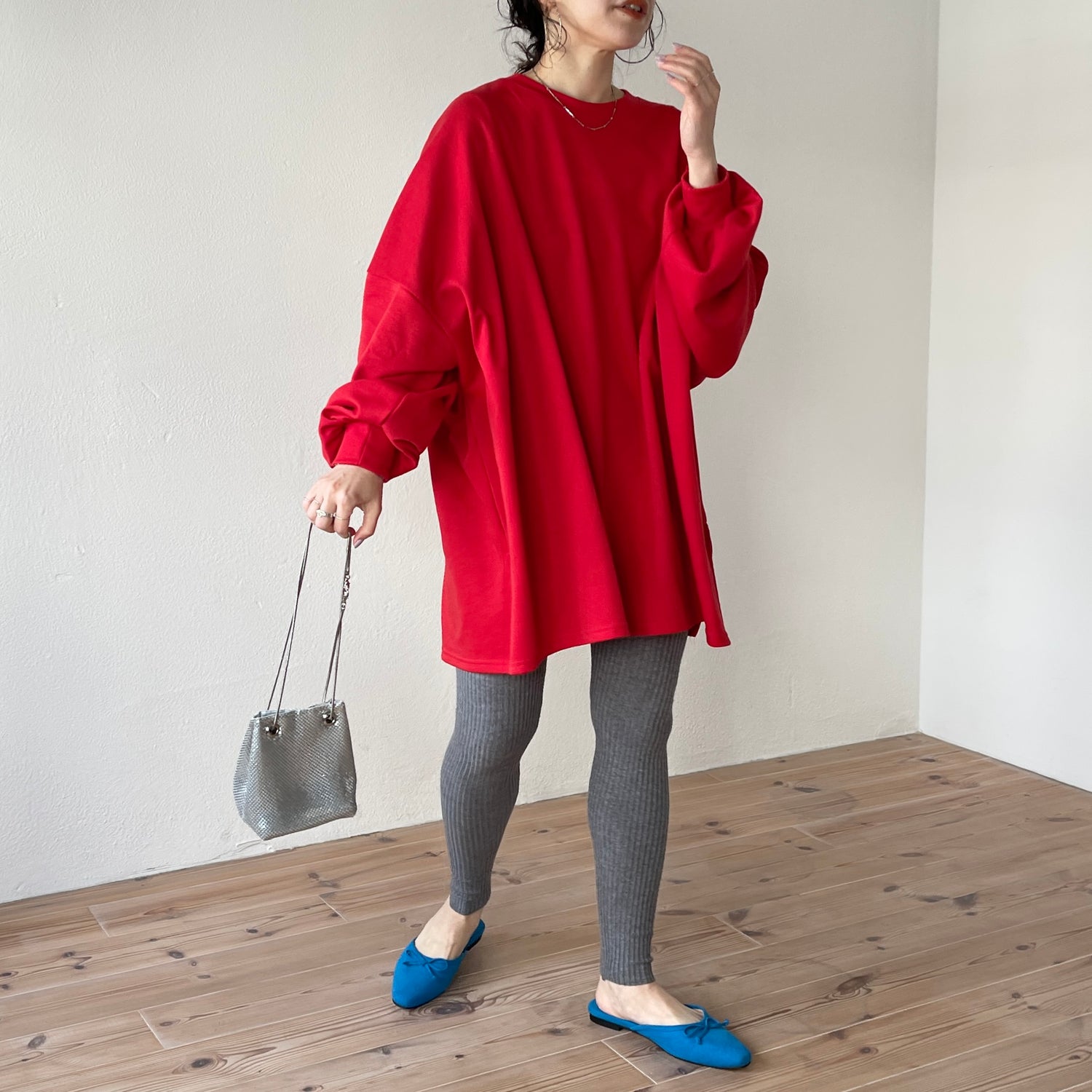 super loose light sweatee / red