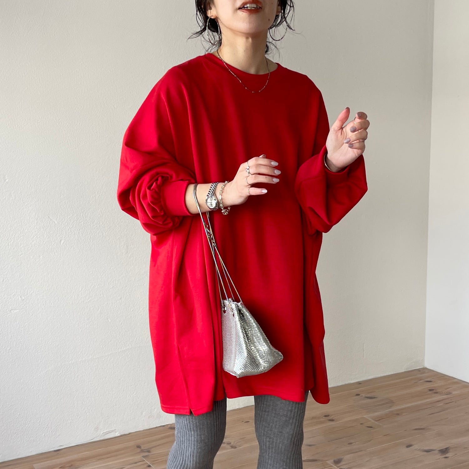 super loose light sweatee / red