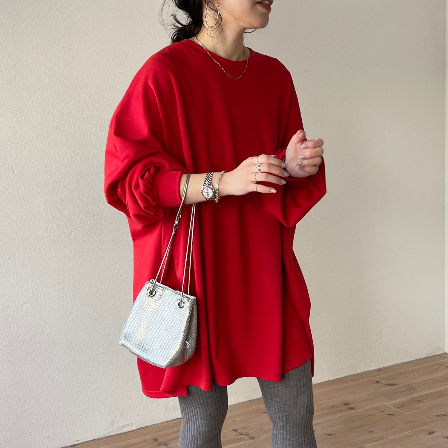super loose light sweatee / red