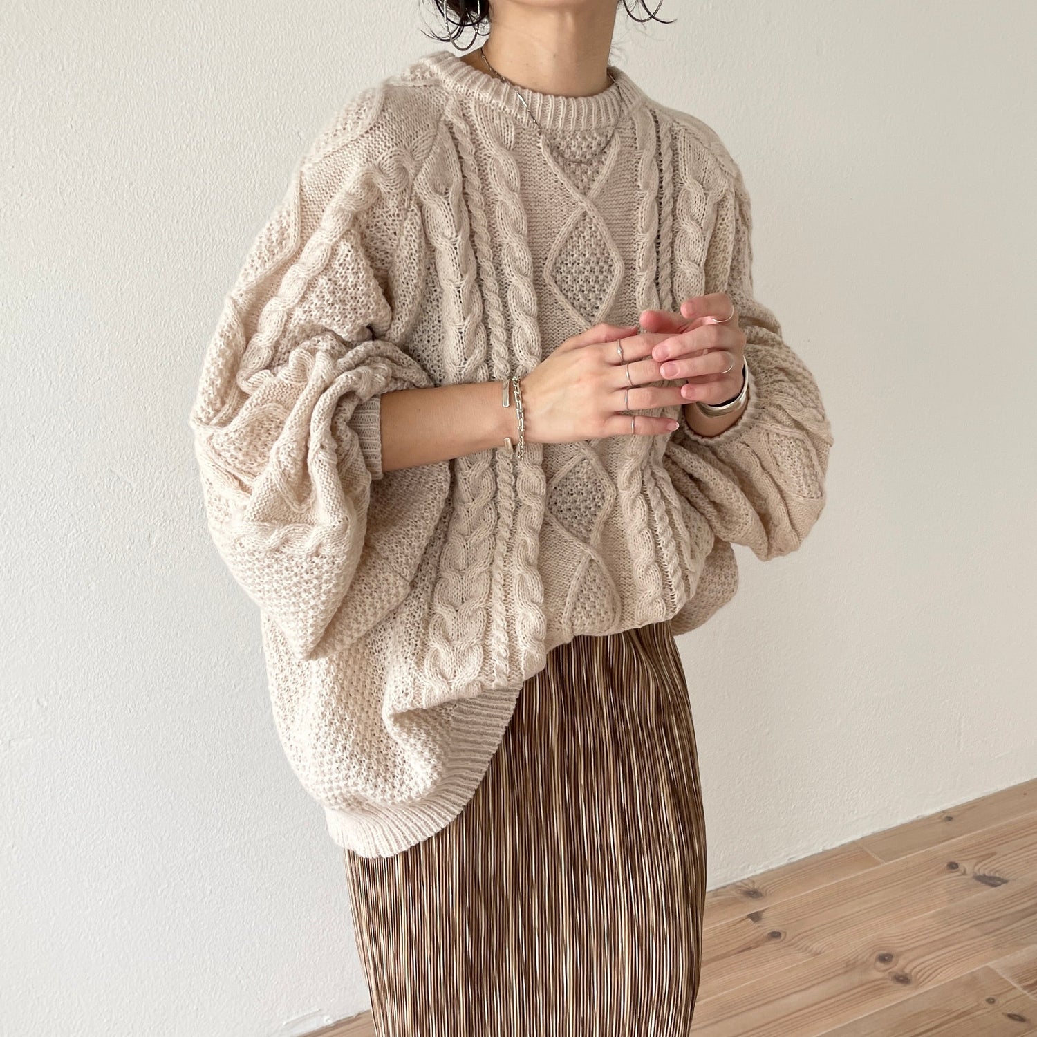 【SAMPLE】daily daily super stretch pleats skirt / mont blanc