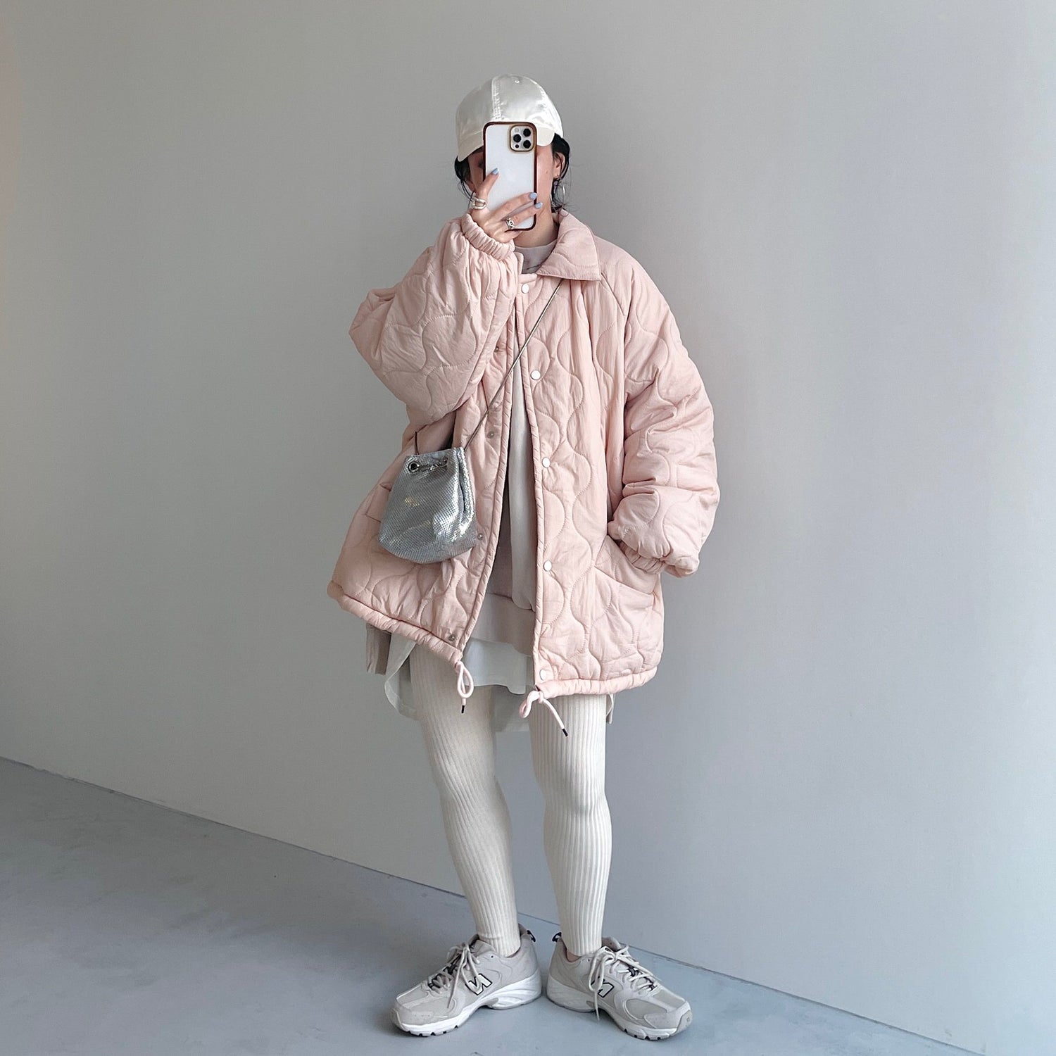 WATA AME quilting jacket / baby pink