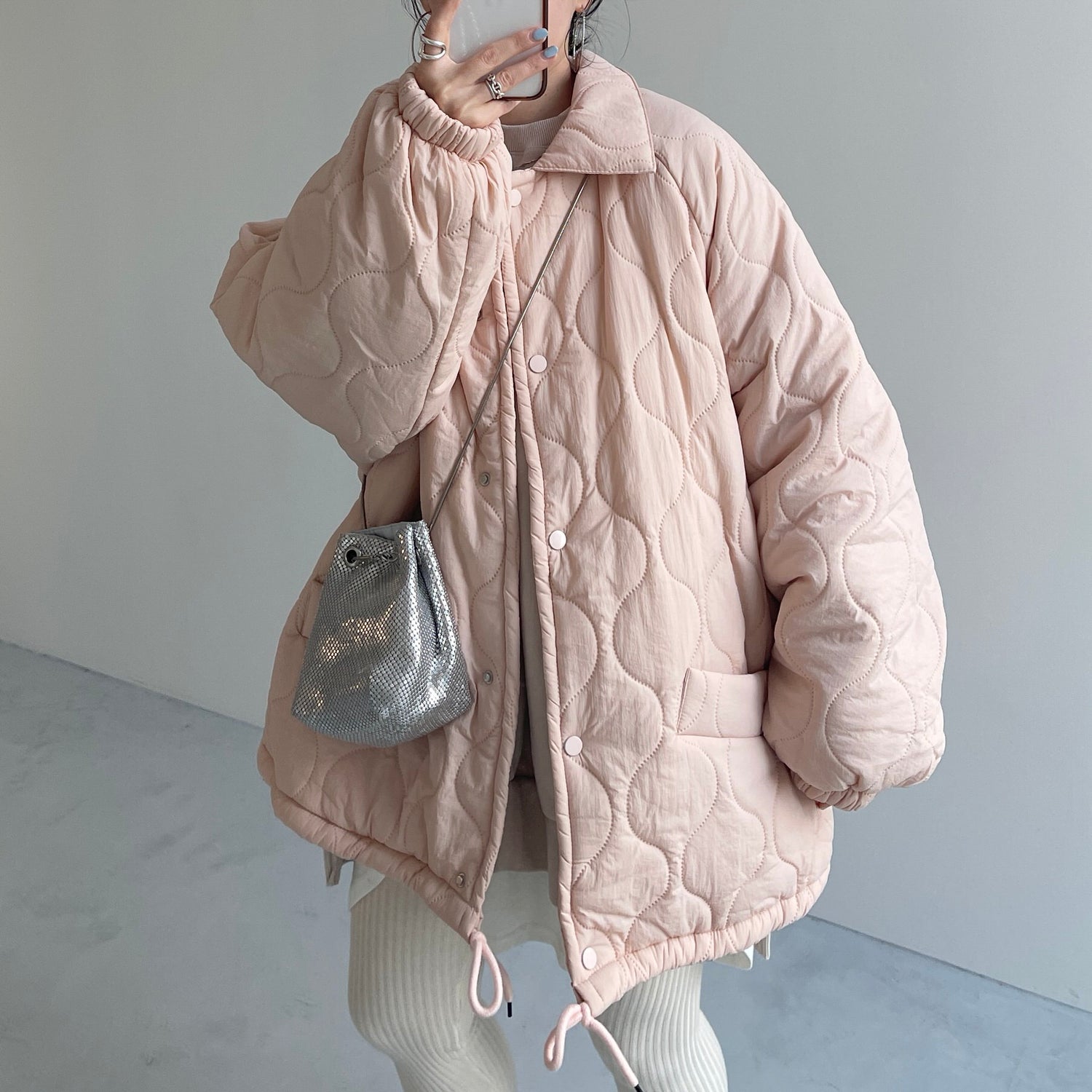 WATA AME quilting jacket / baby pink