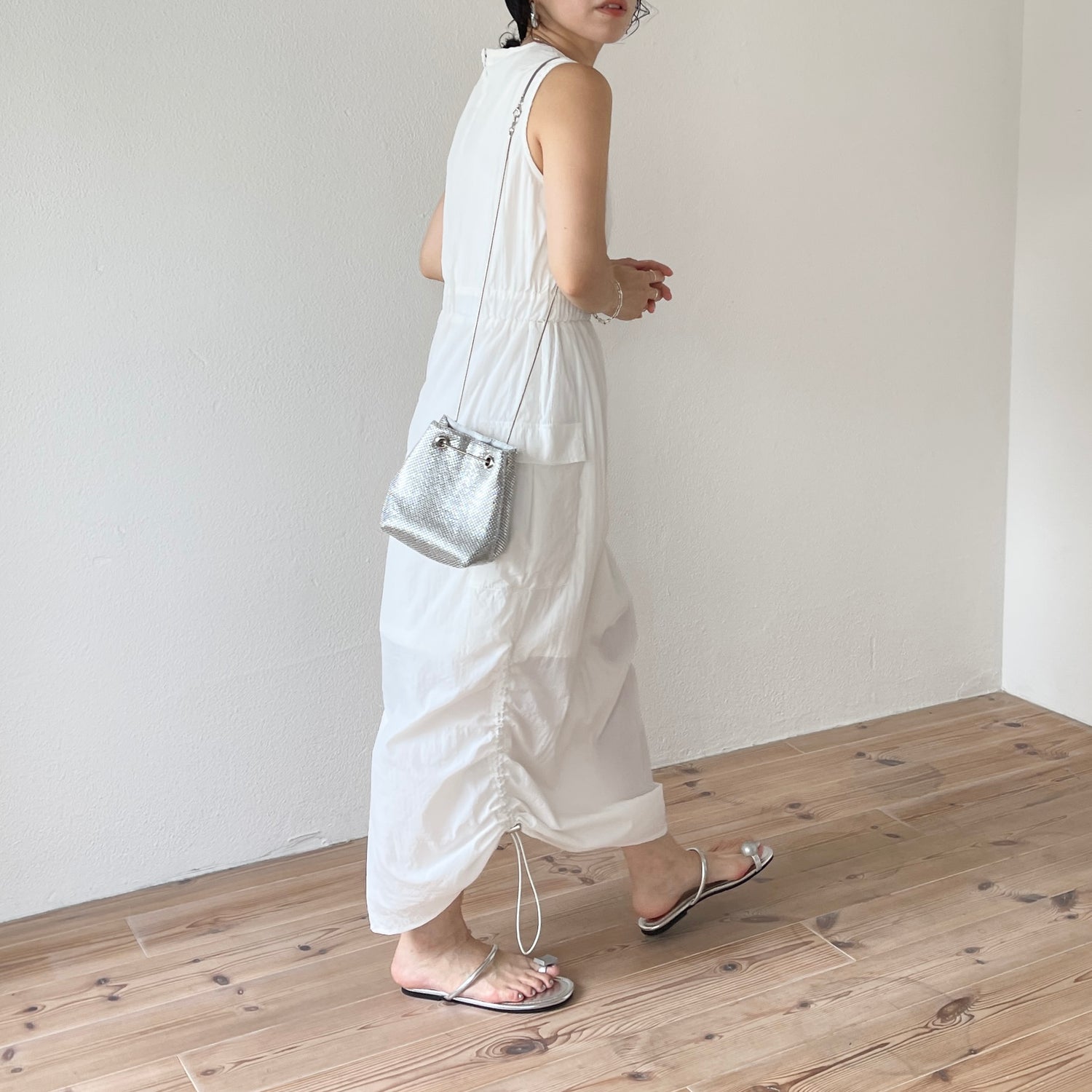 glitter disco mini bag / silver