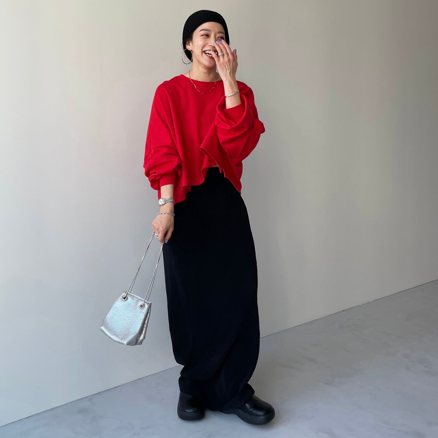 super loose light sweatee / red (short)