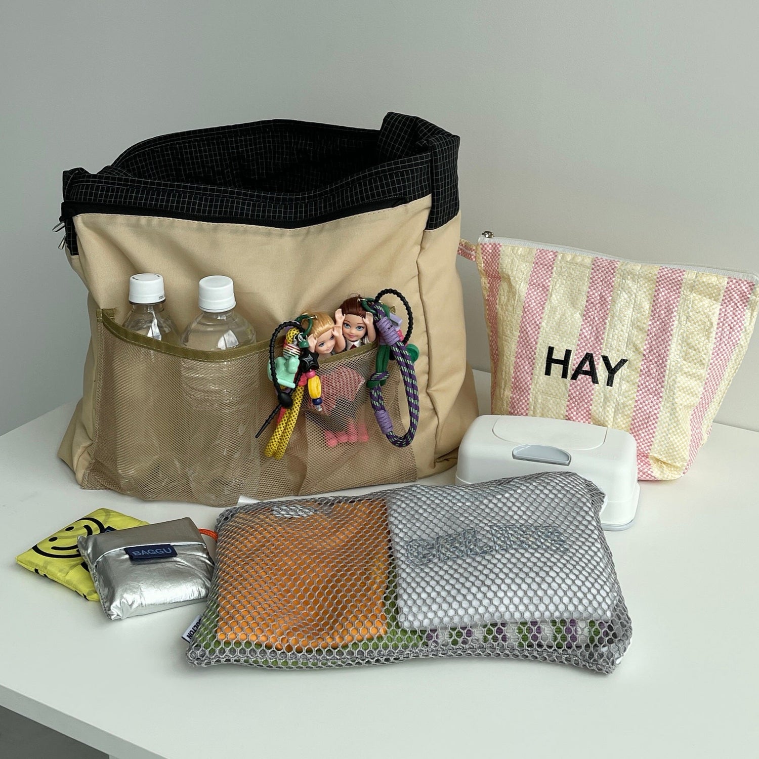 2way big check bag / black