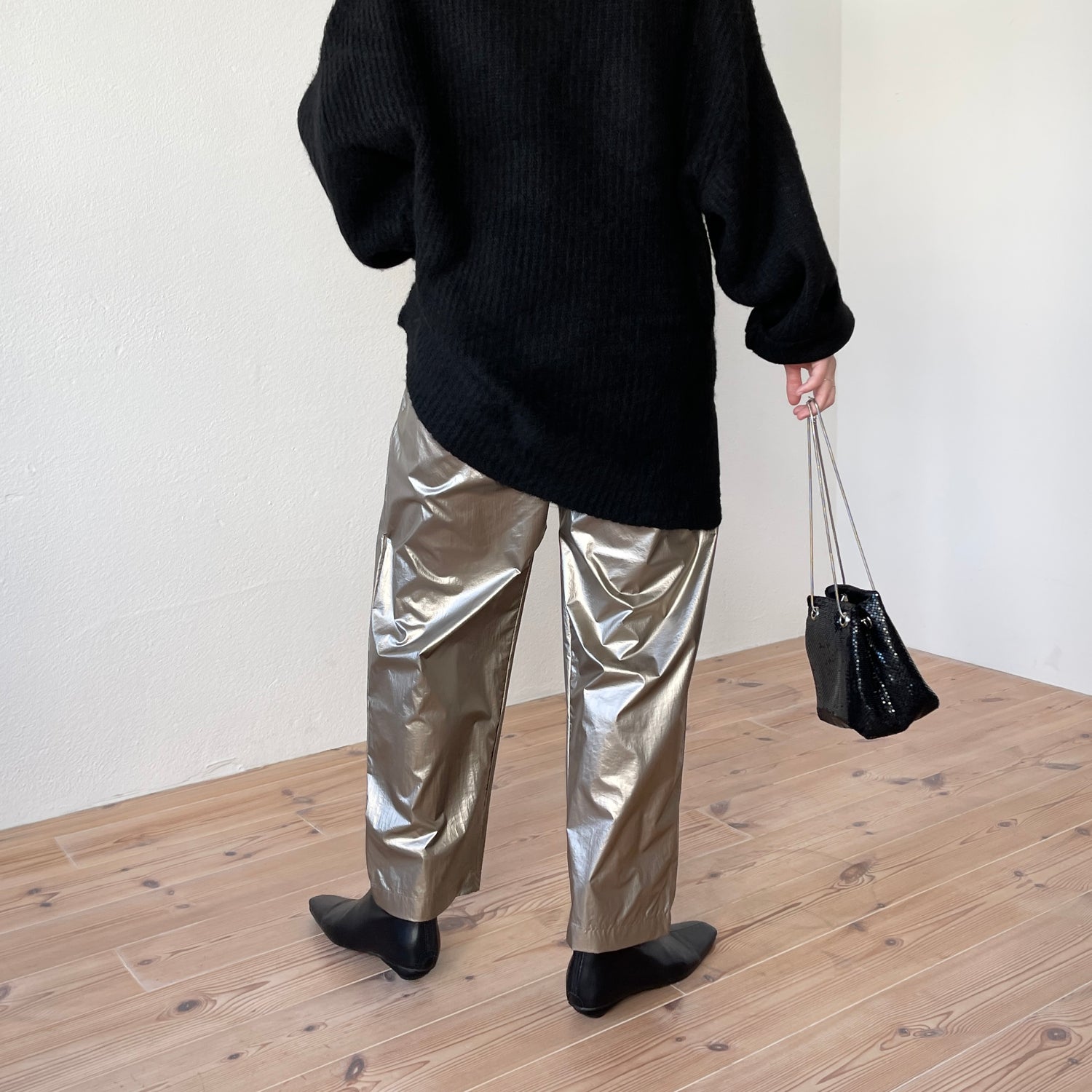glitter disco mini bag / black