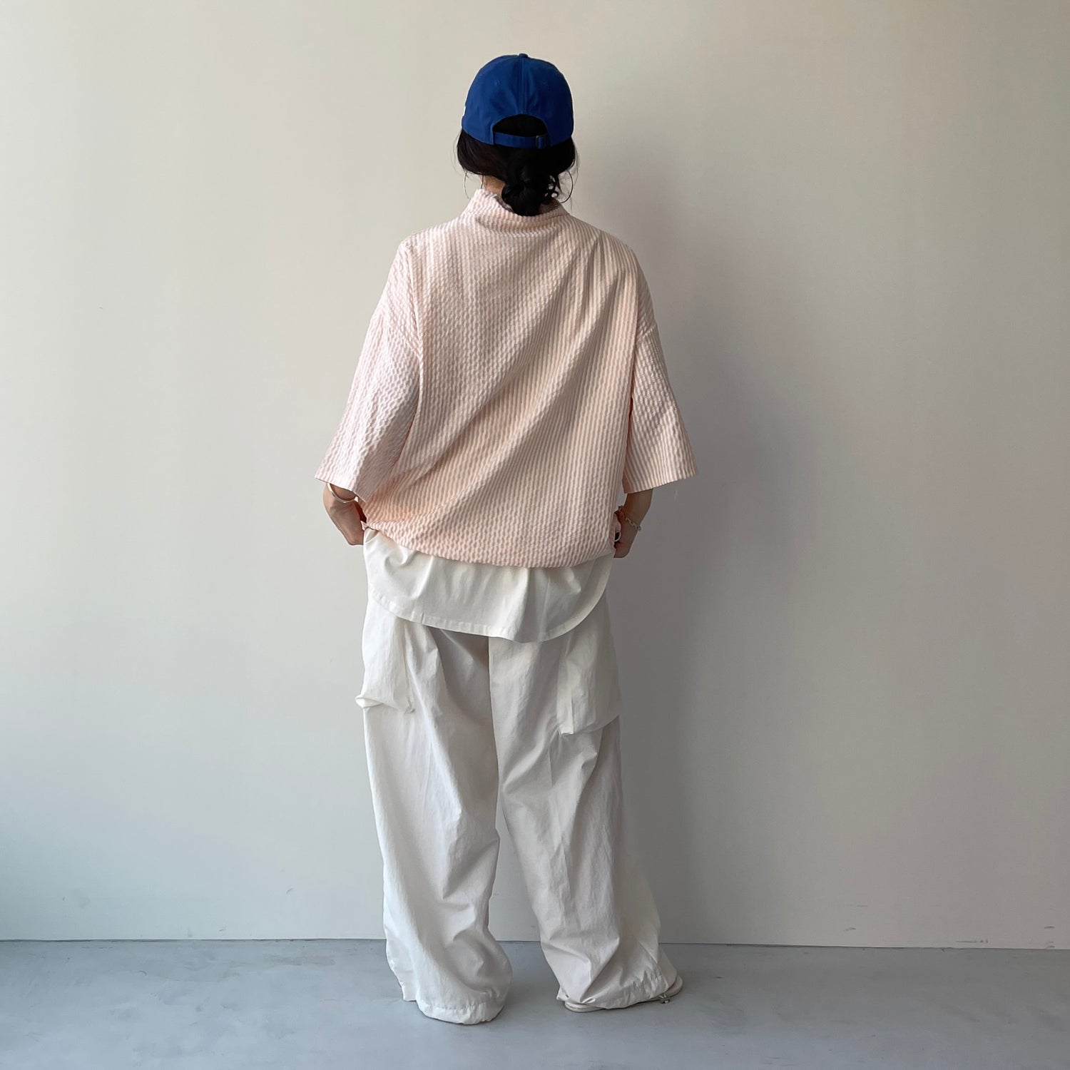 over size half zip holiday PO / blue
