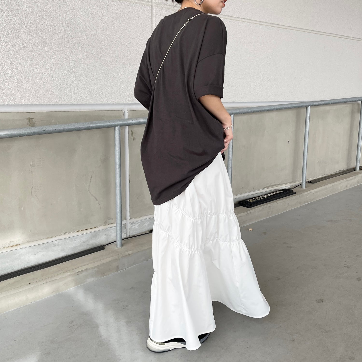 many many gather skirt / white