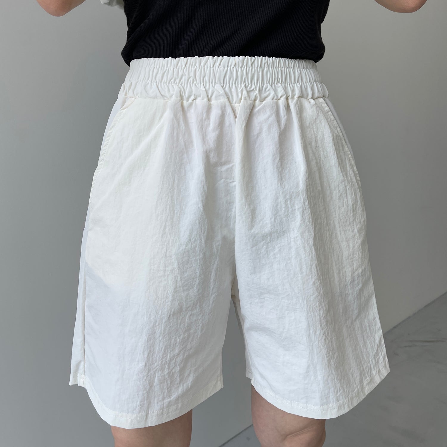 (2点SET) half zip nylon set up / ivory