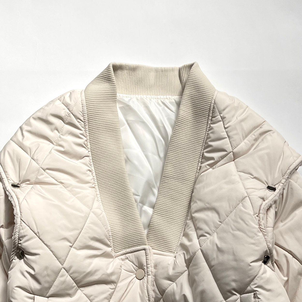 【SAMPLE】2way short quilting coat / white