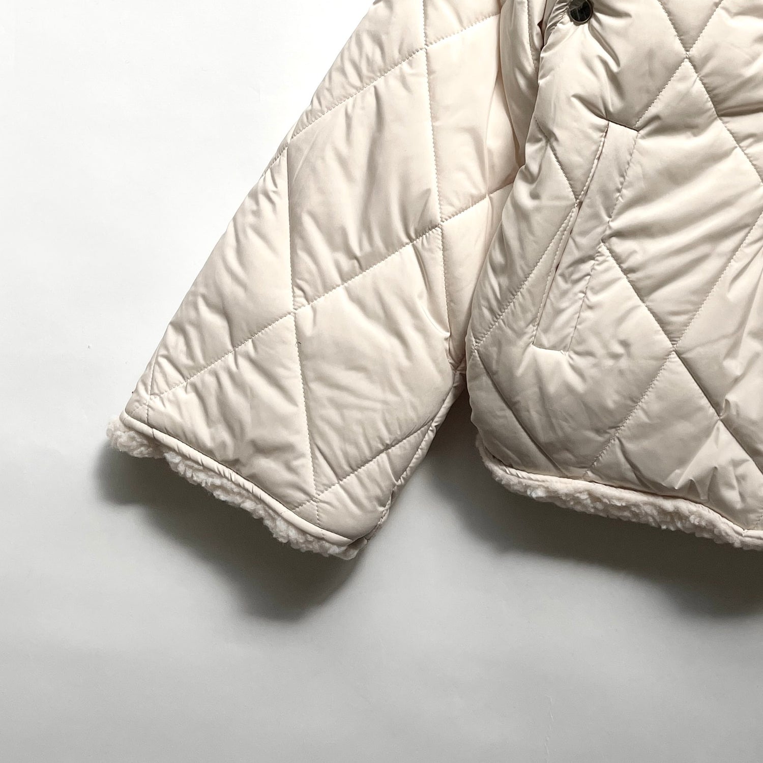 【SAMPLE】2way short quilting coat / white