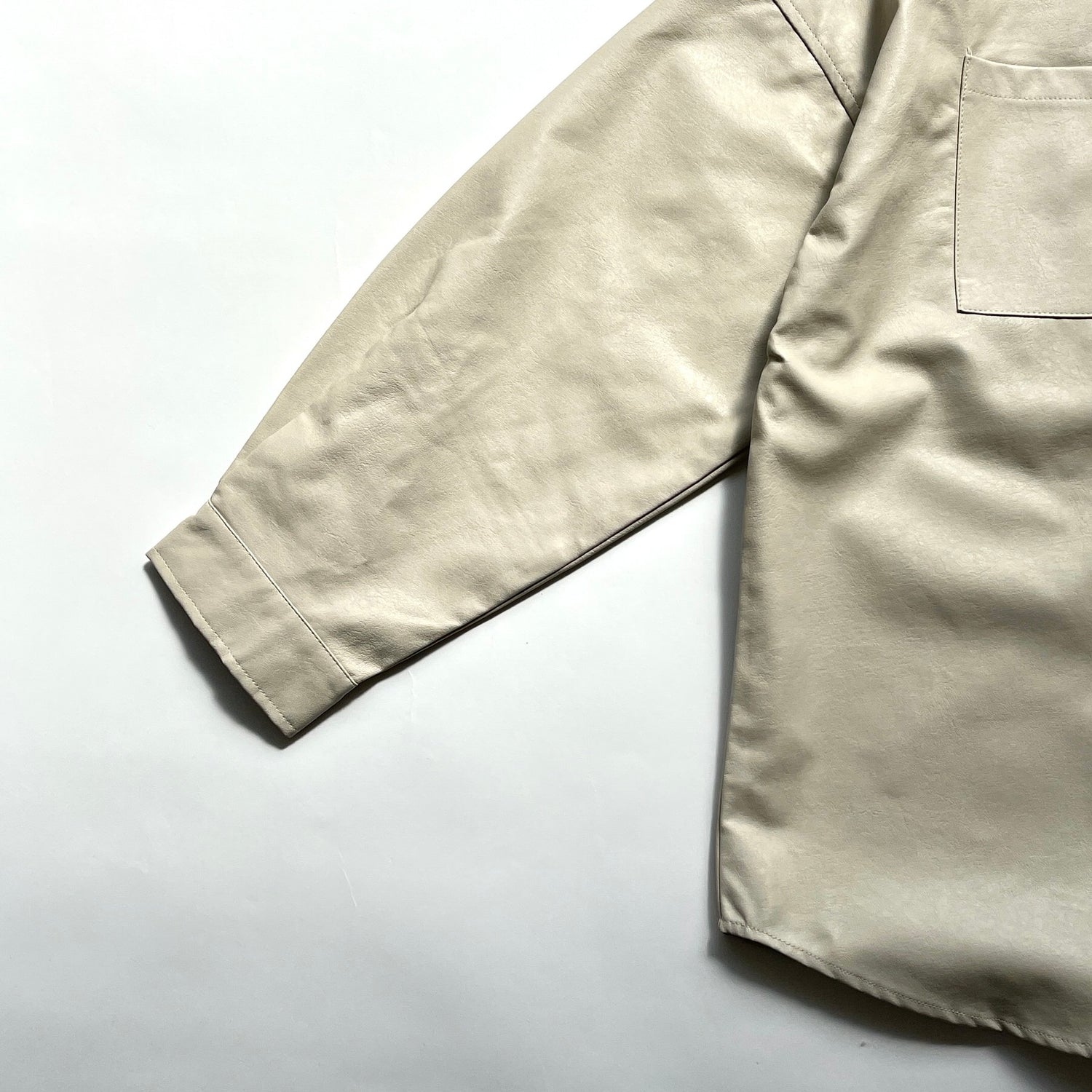 【SAMPLE】fake leather shirt / ivory