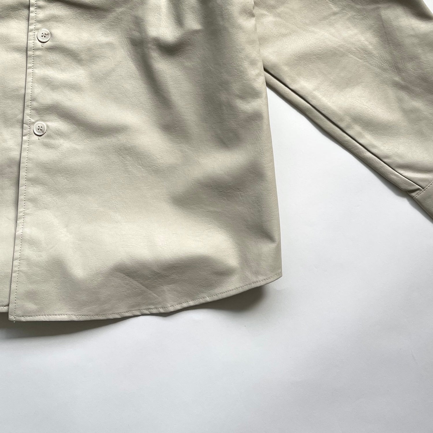 【SAMPLE】fake leather shirt / ivory