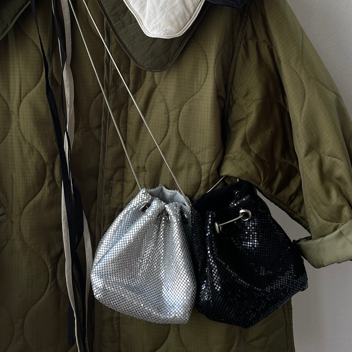 glitter disco mini bag / black