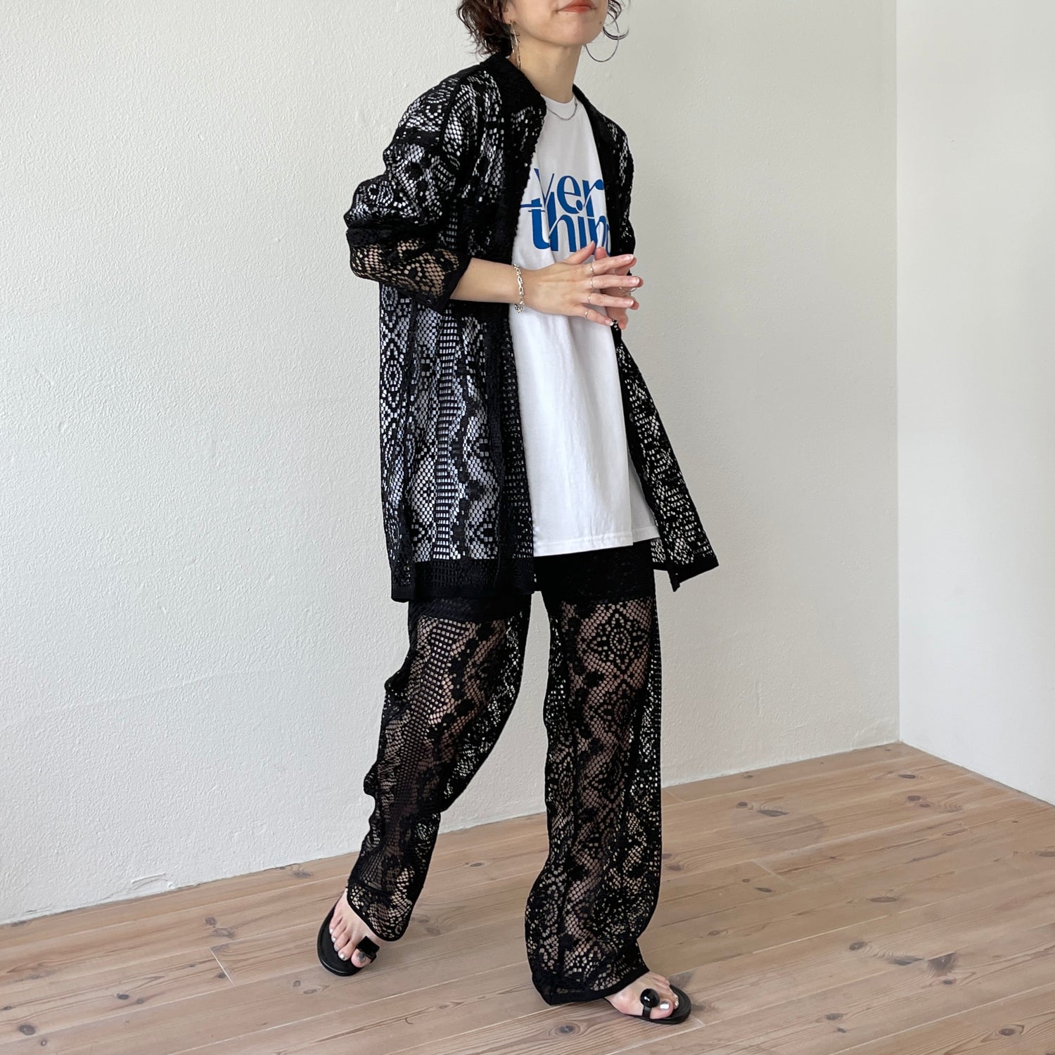 lace leggings inner pants / black