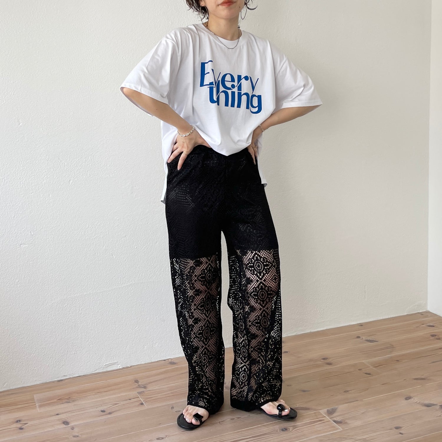 lace leggings inner pants / black
