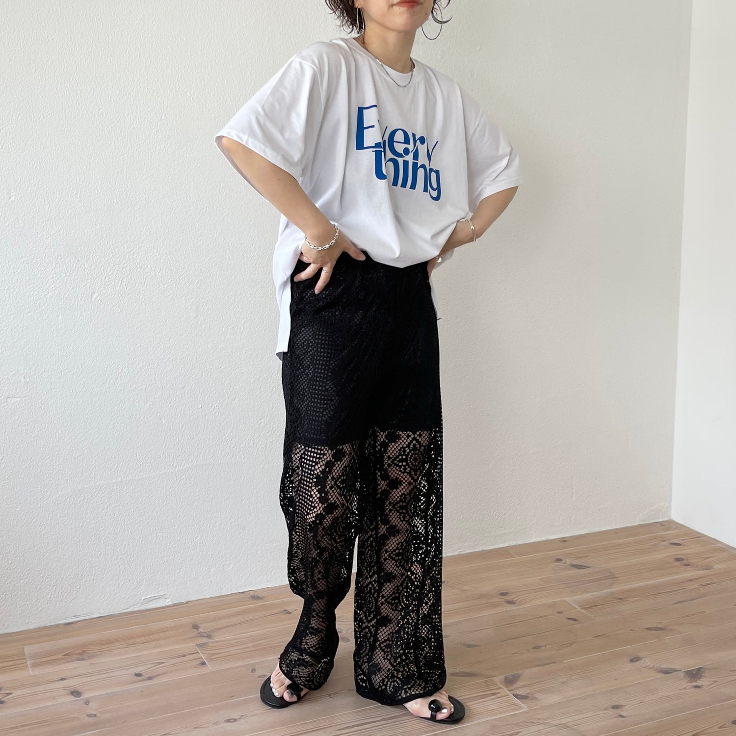 lace leggings inner pants / black
