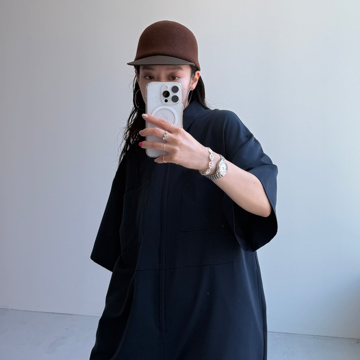 smooth wool cap / brown