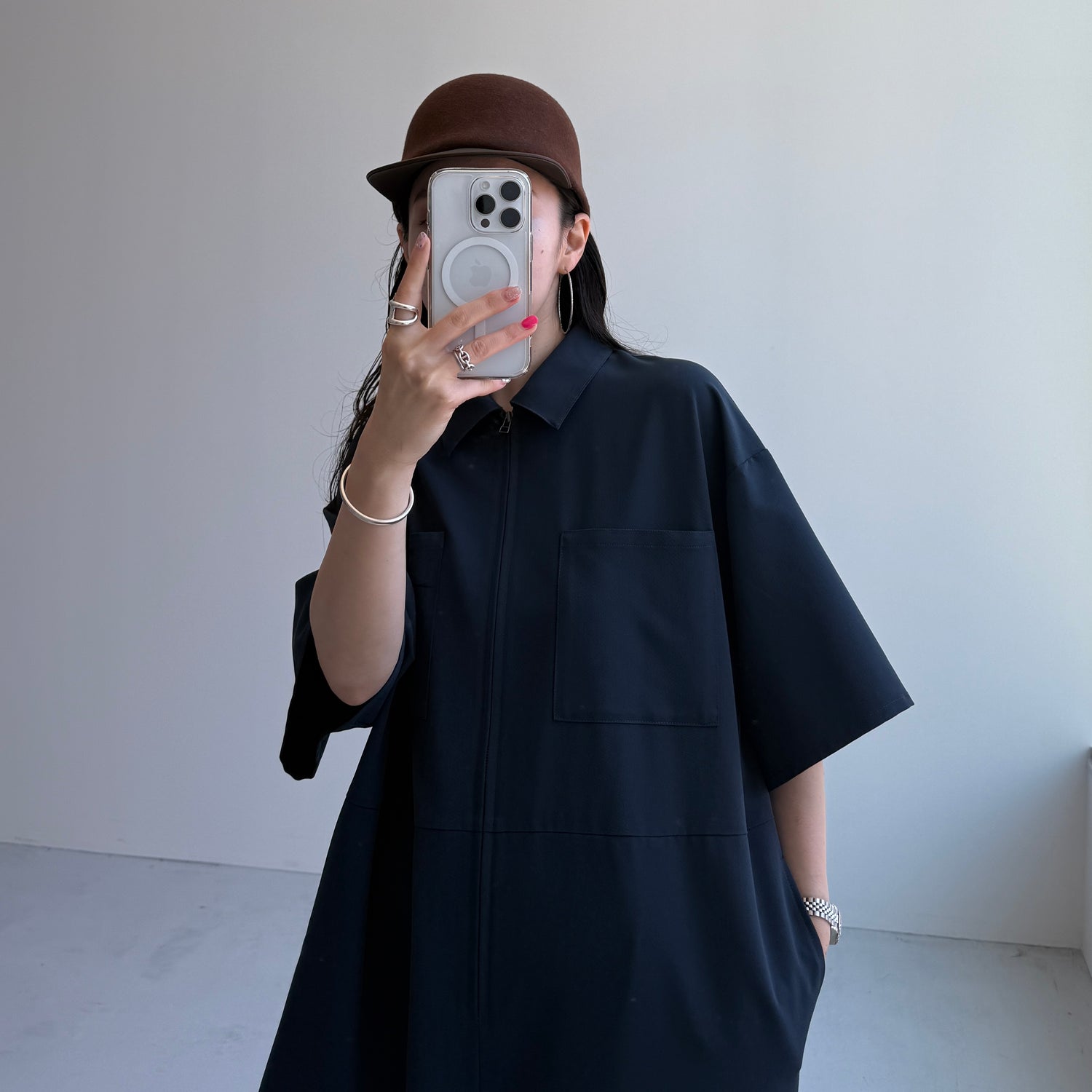smooth wool cap / brown