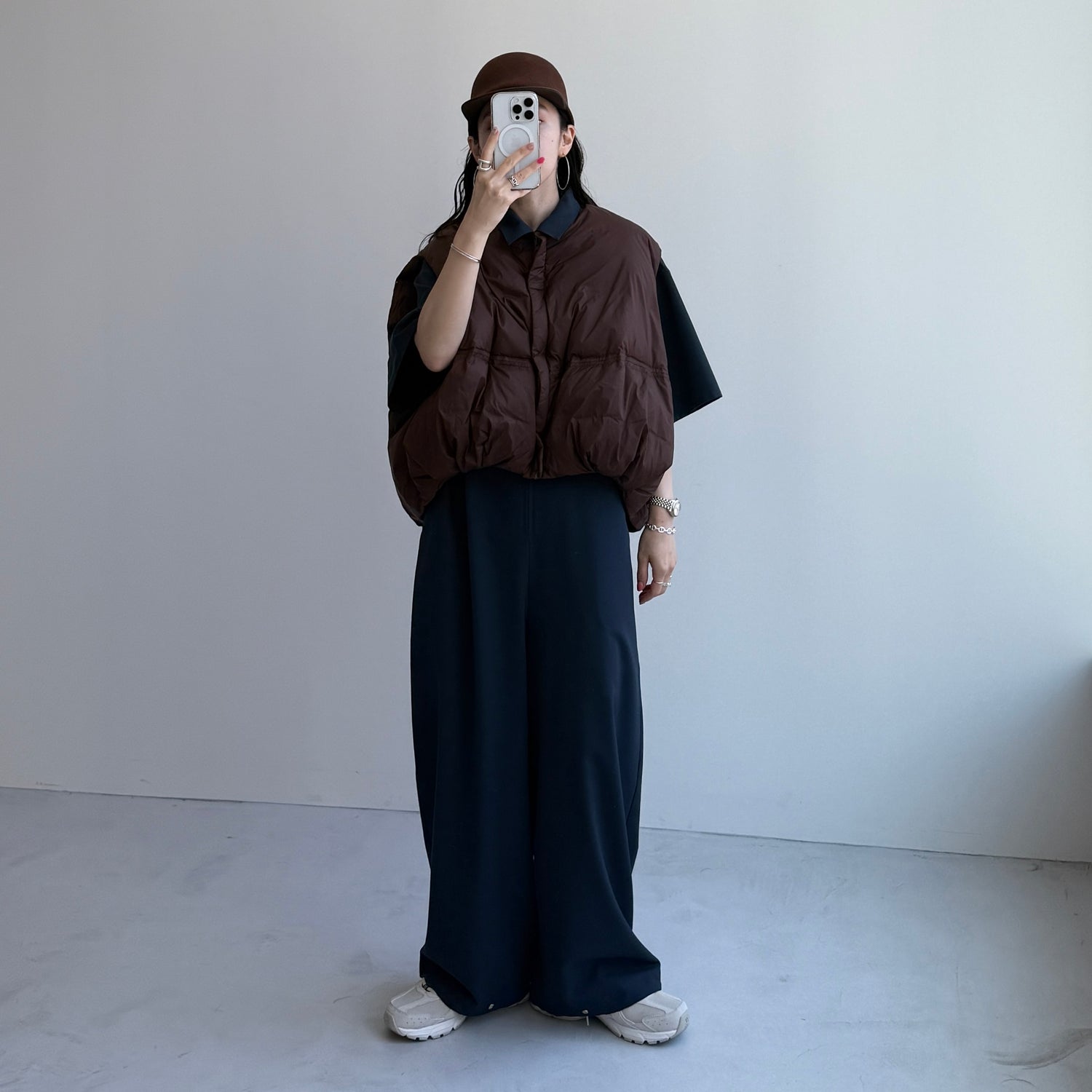 smooth wool cap / brown
