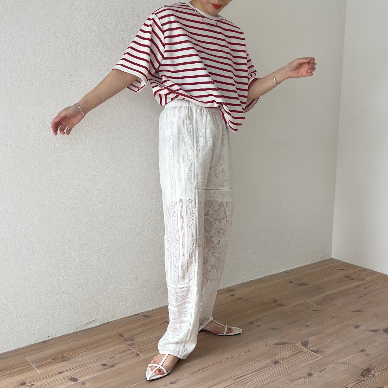 【SAMPLE】daily vitamin border tee / red