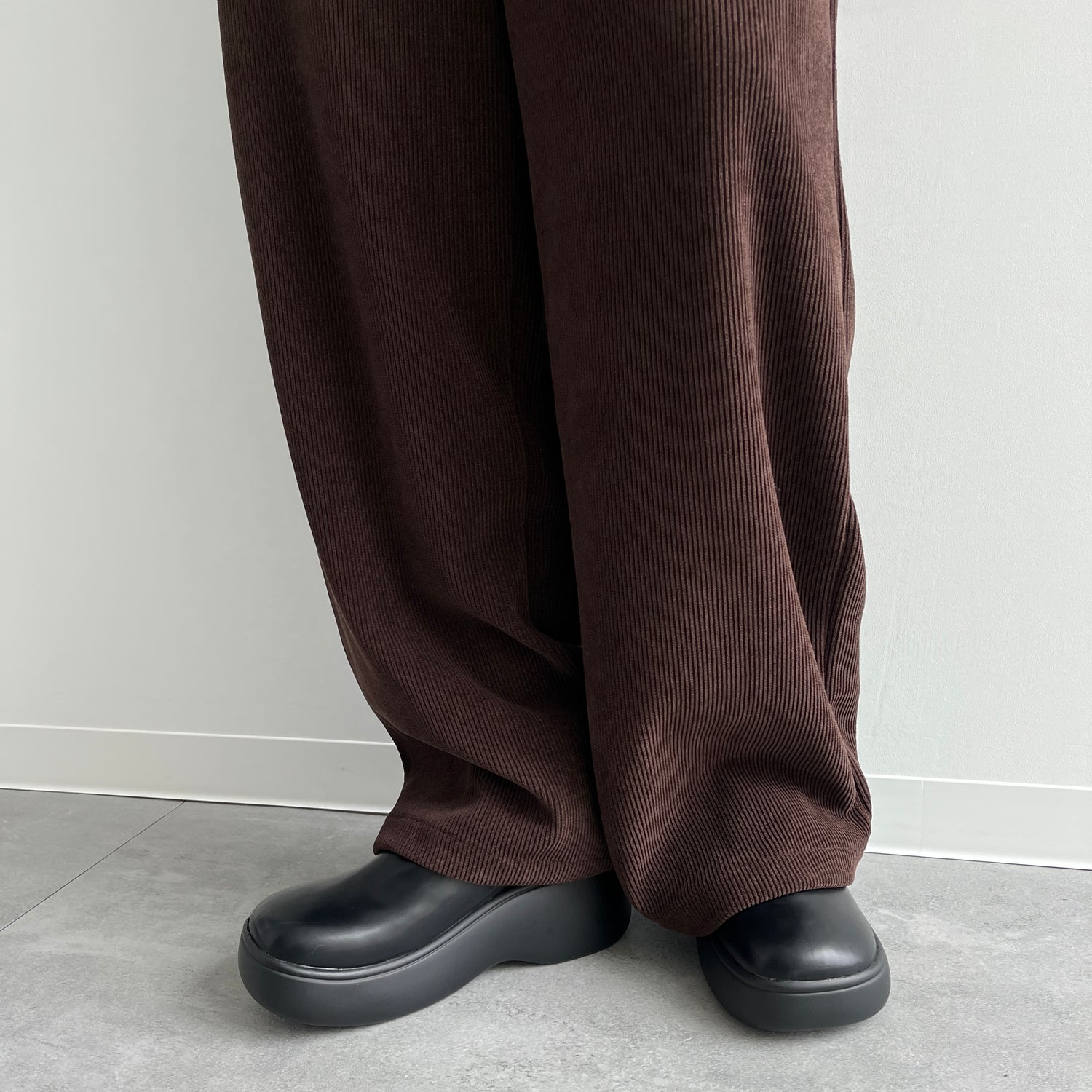 chubby flat shoes / black