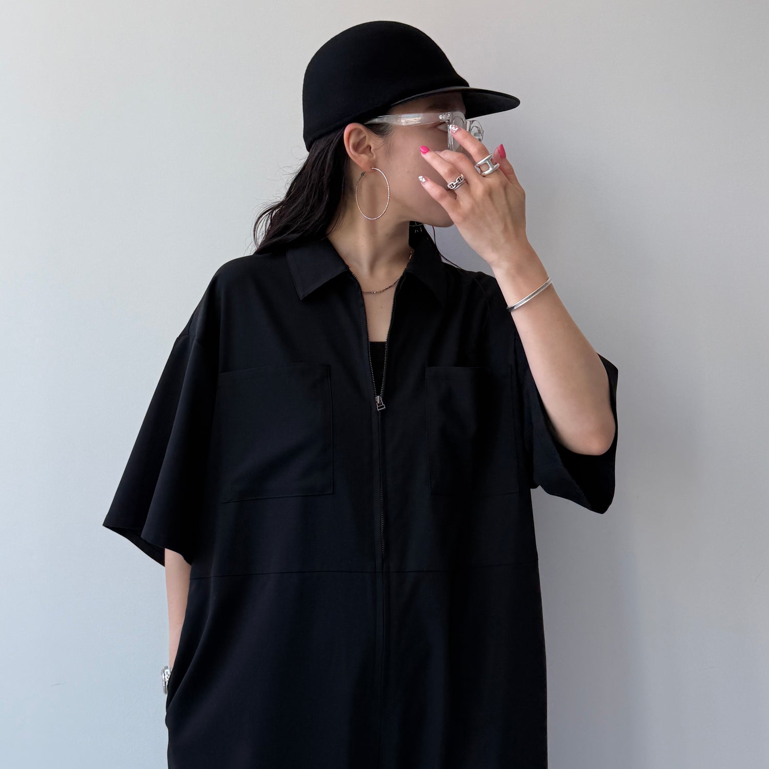 smooth wool cap / black