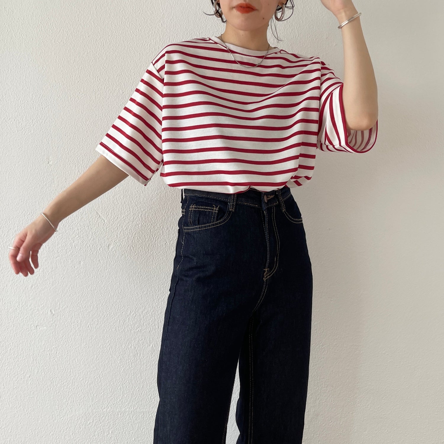 【SAMPLE】daily vitamin border tee / red