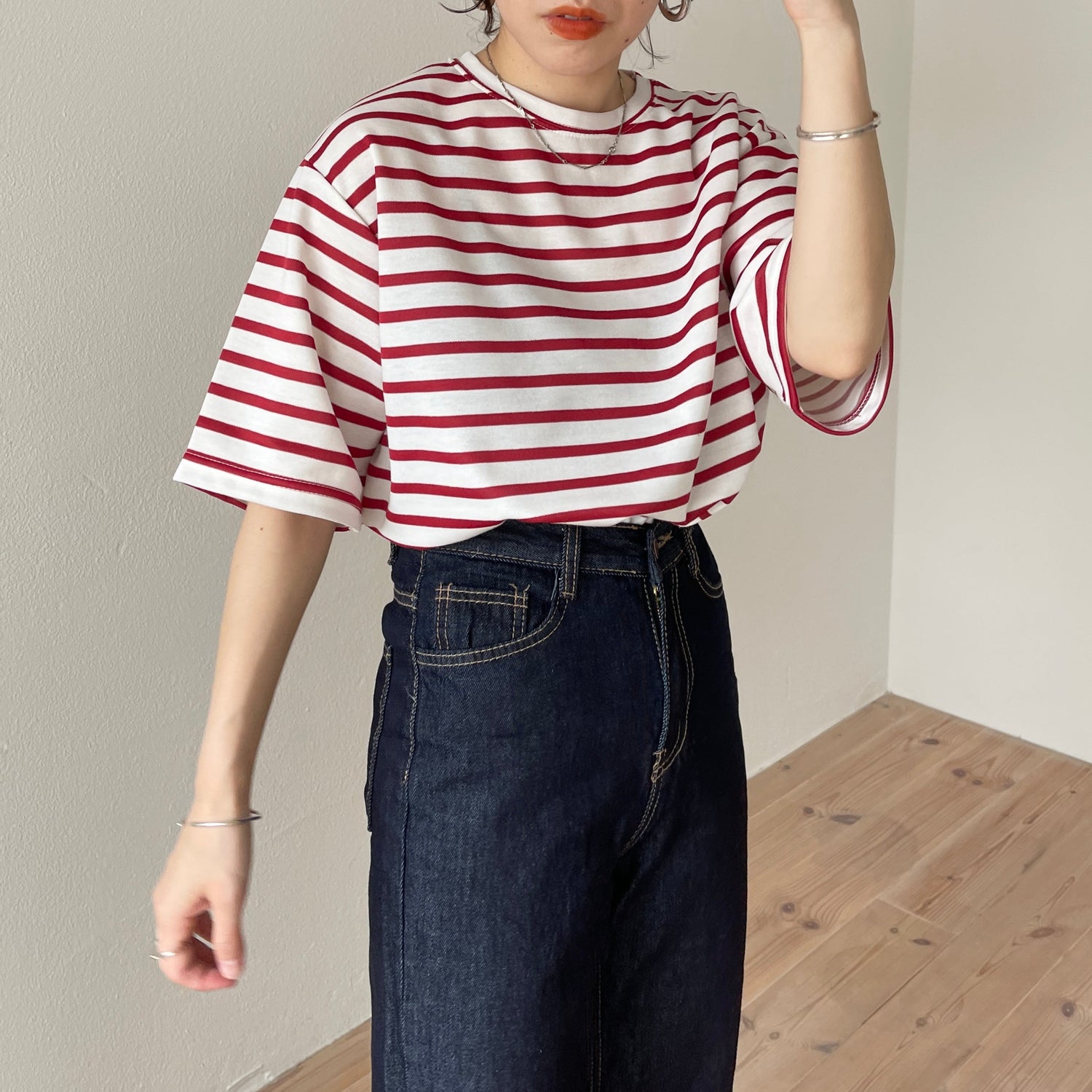 【SAMPLE】daily vitamin border tee / red
