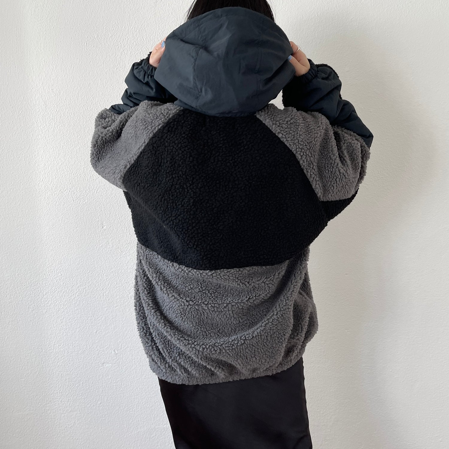 over size BOA hoodie blouson / navy
