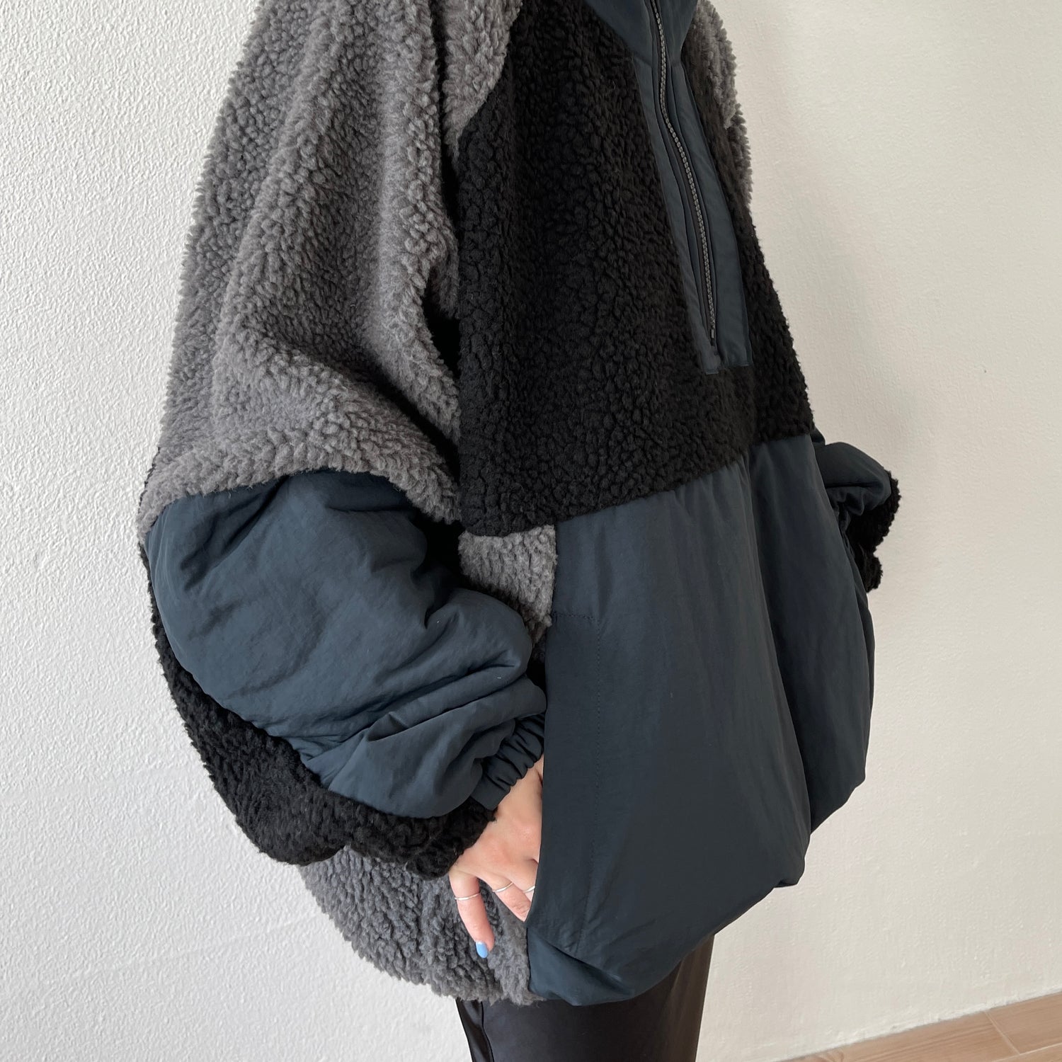 over size BOA hoodie blouson / navy