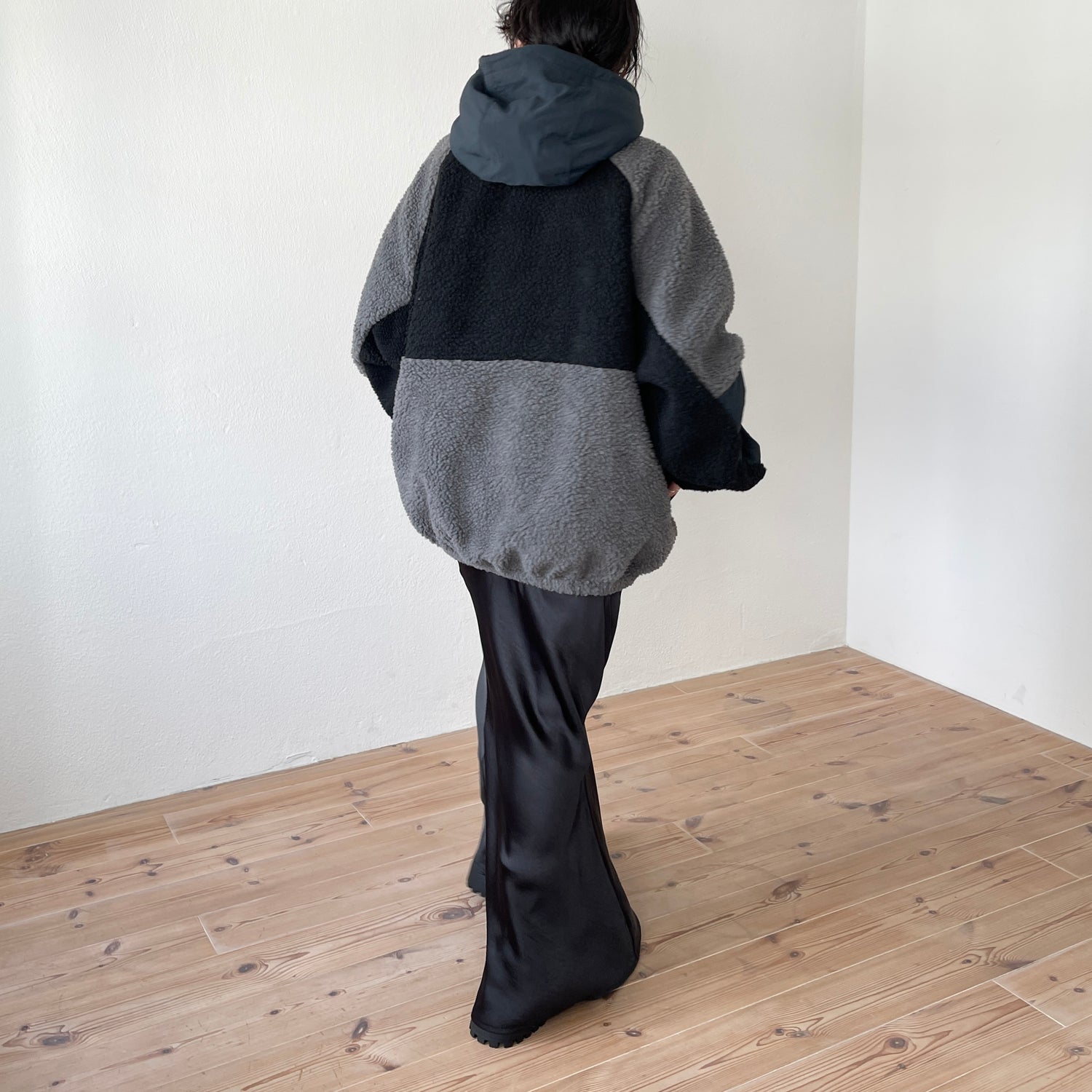 over size BOA hoodie blouson / navy