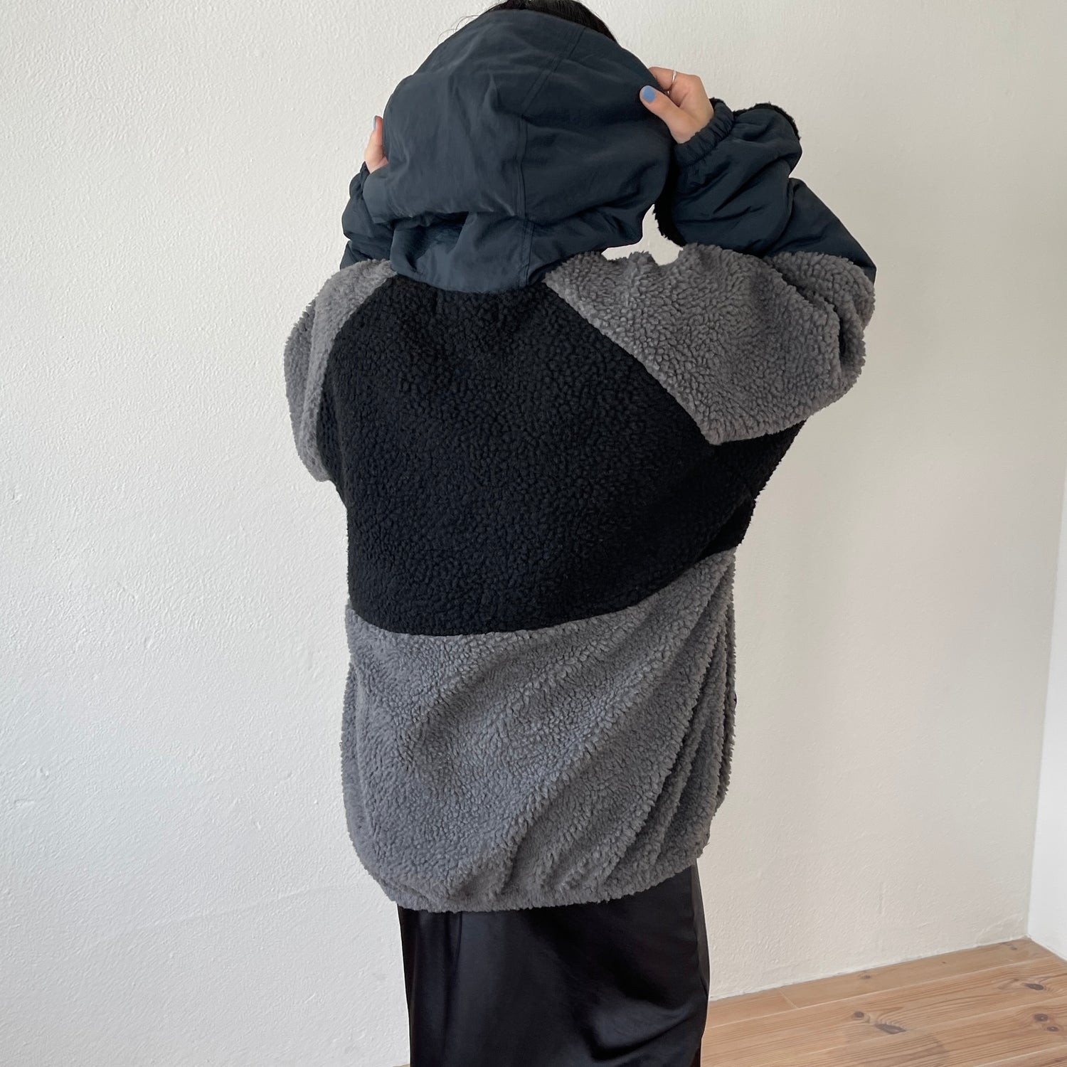 over size BOA hoodie blouson / navy