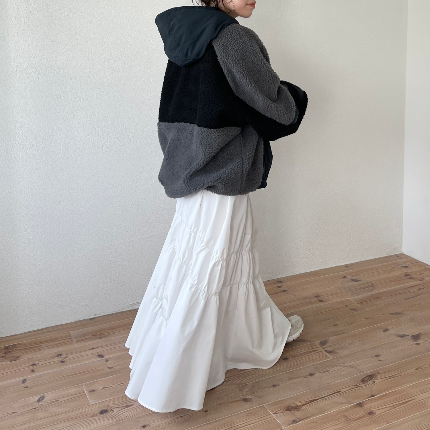 over size BOA hoodie blouson / navy