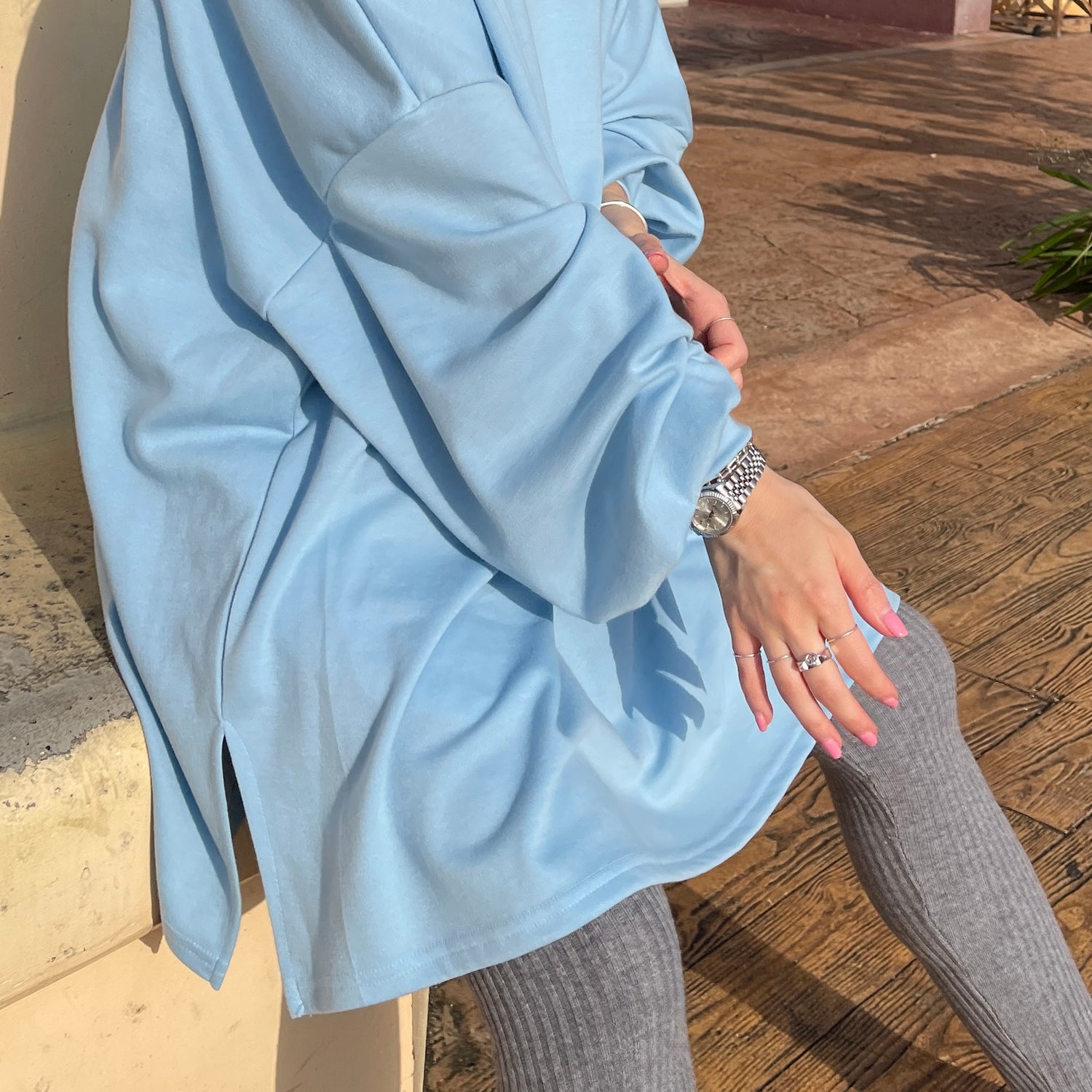 super loose light sweatee / sky blue