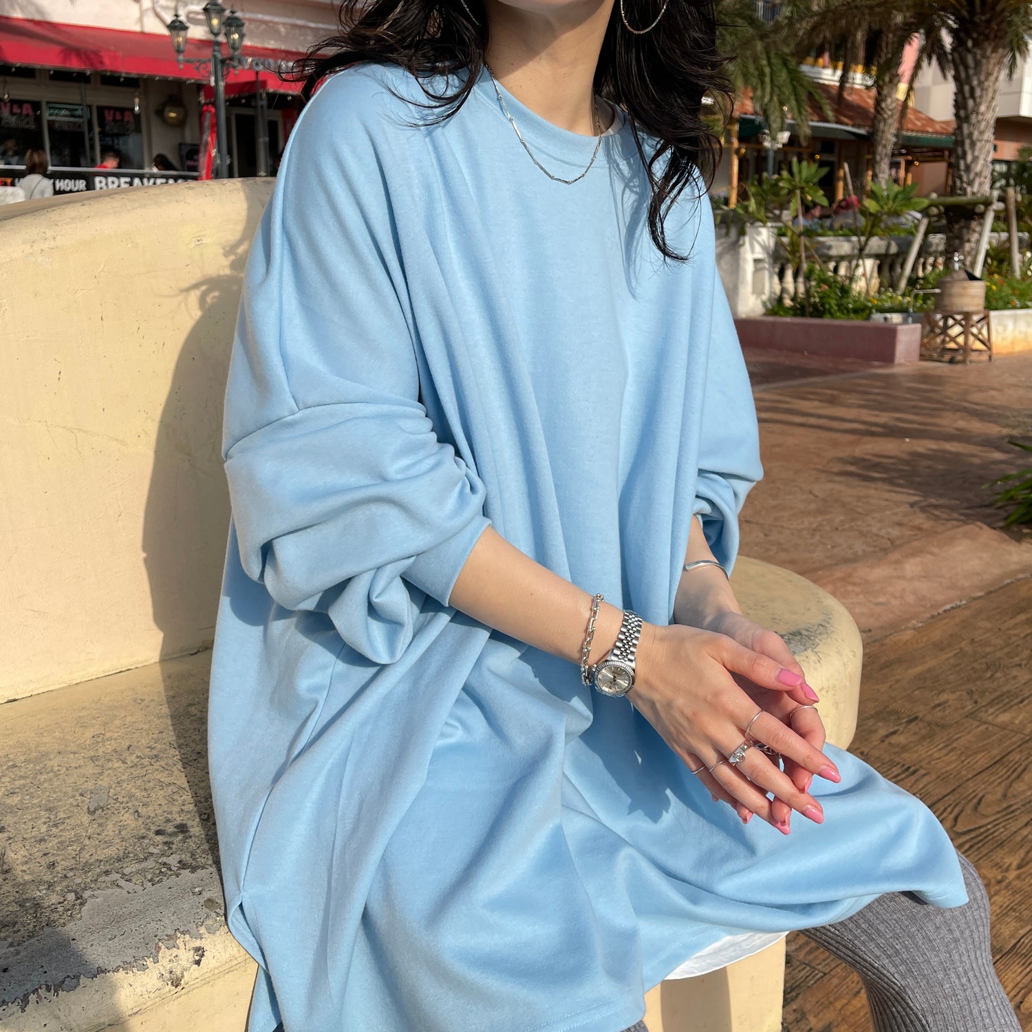 super loose light sweatee / sky blue