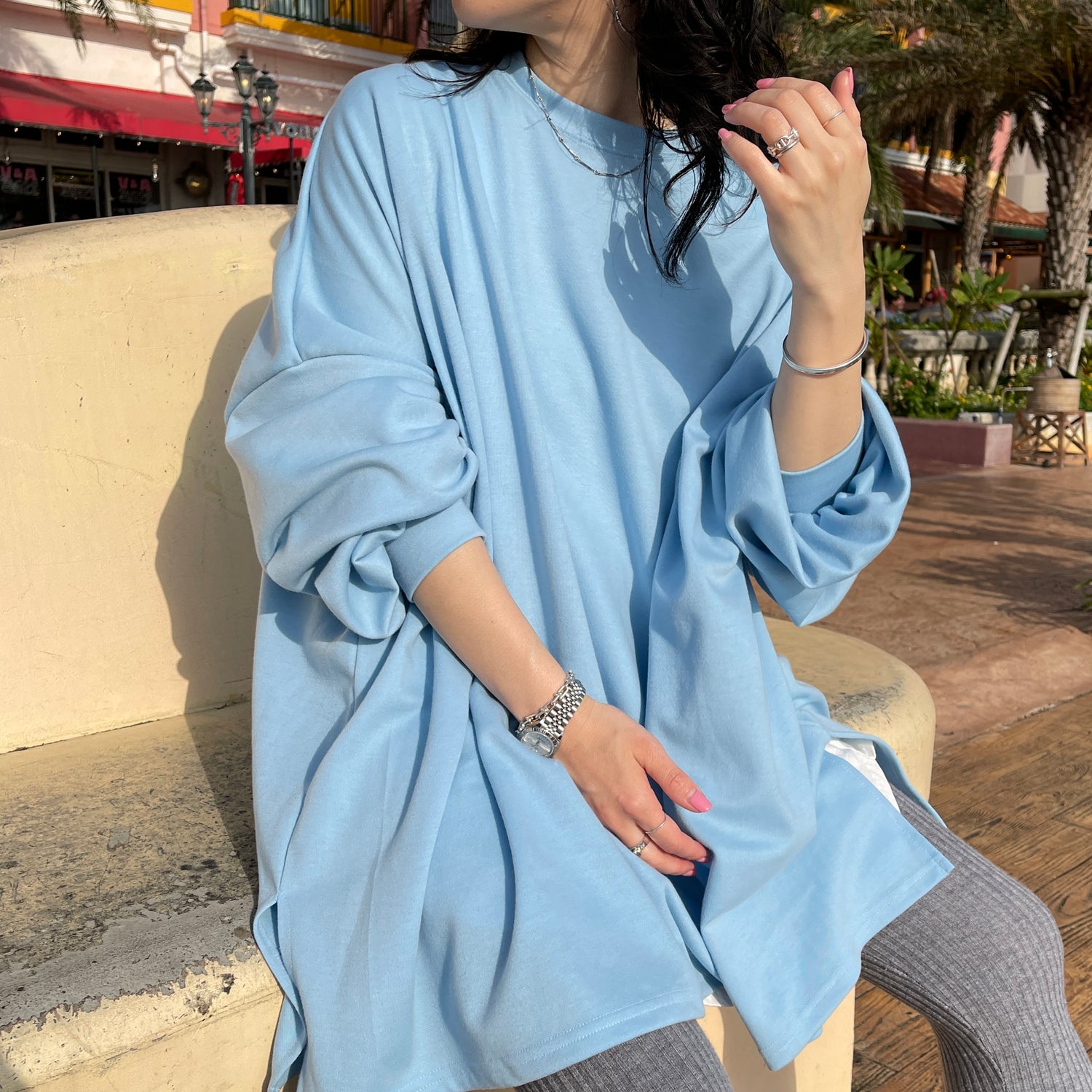 super loose light sweatee / sky blue