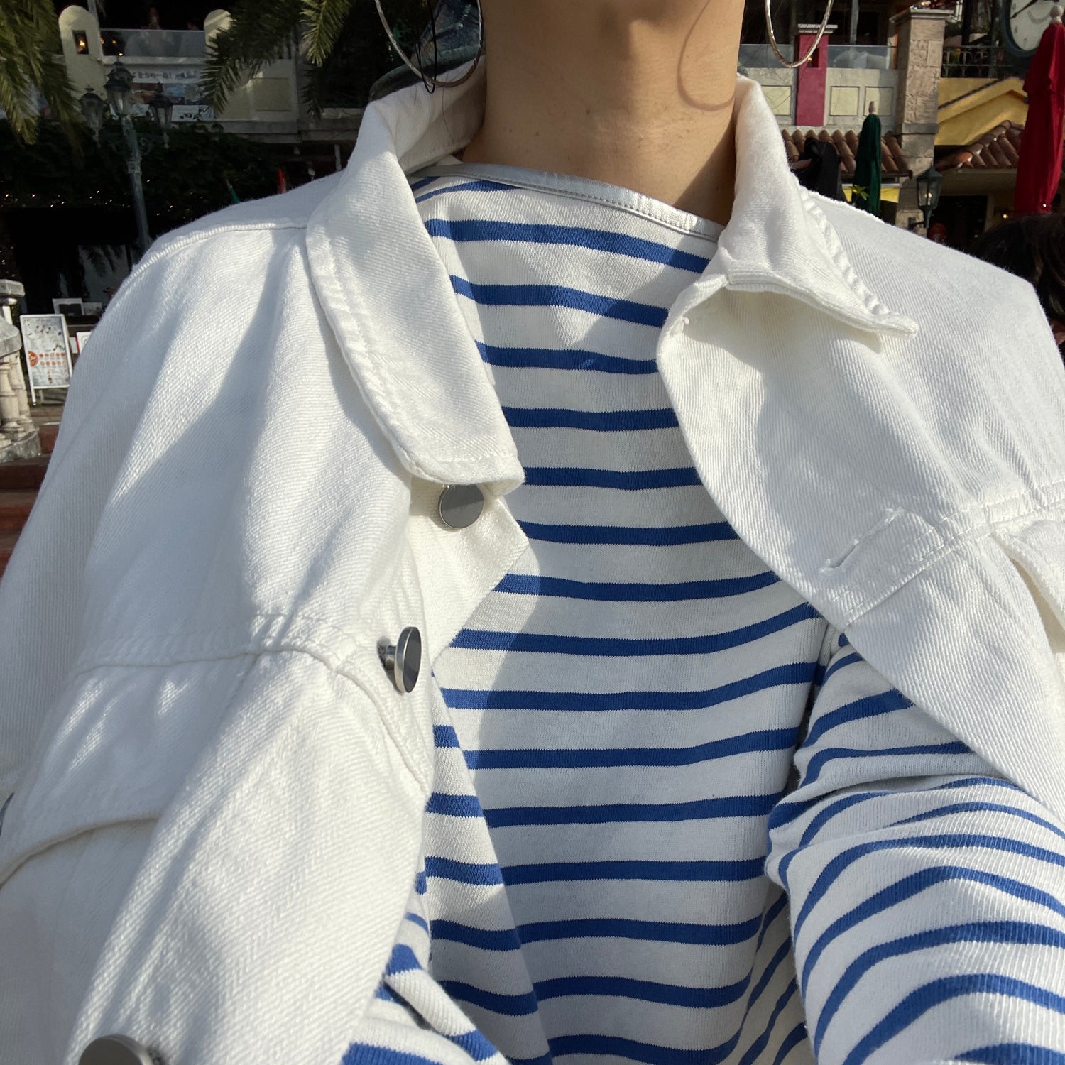 perfect silhouette buddy denim jacket / ivory