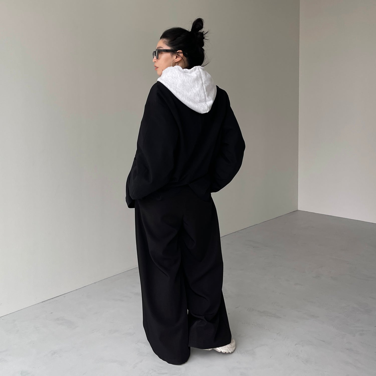 egg short hoodie / gray