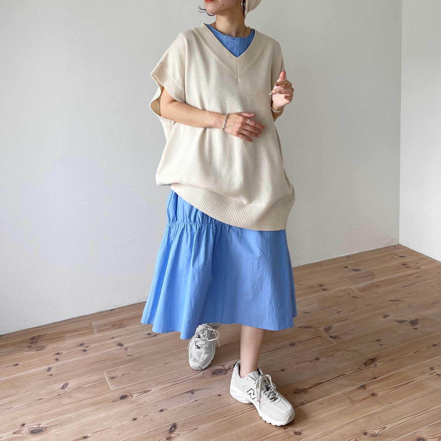 【SAMPLE】many many gather one piece / sky blue
