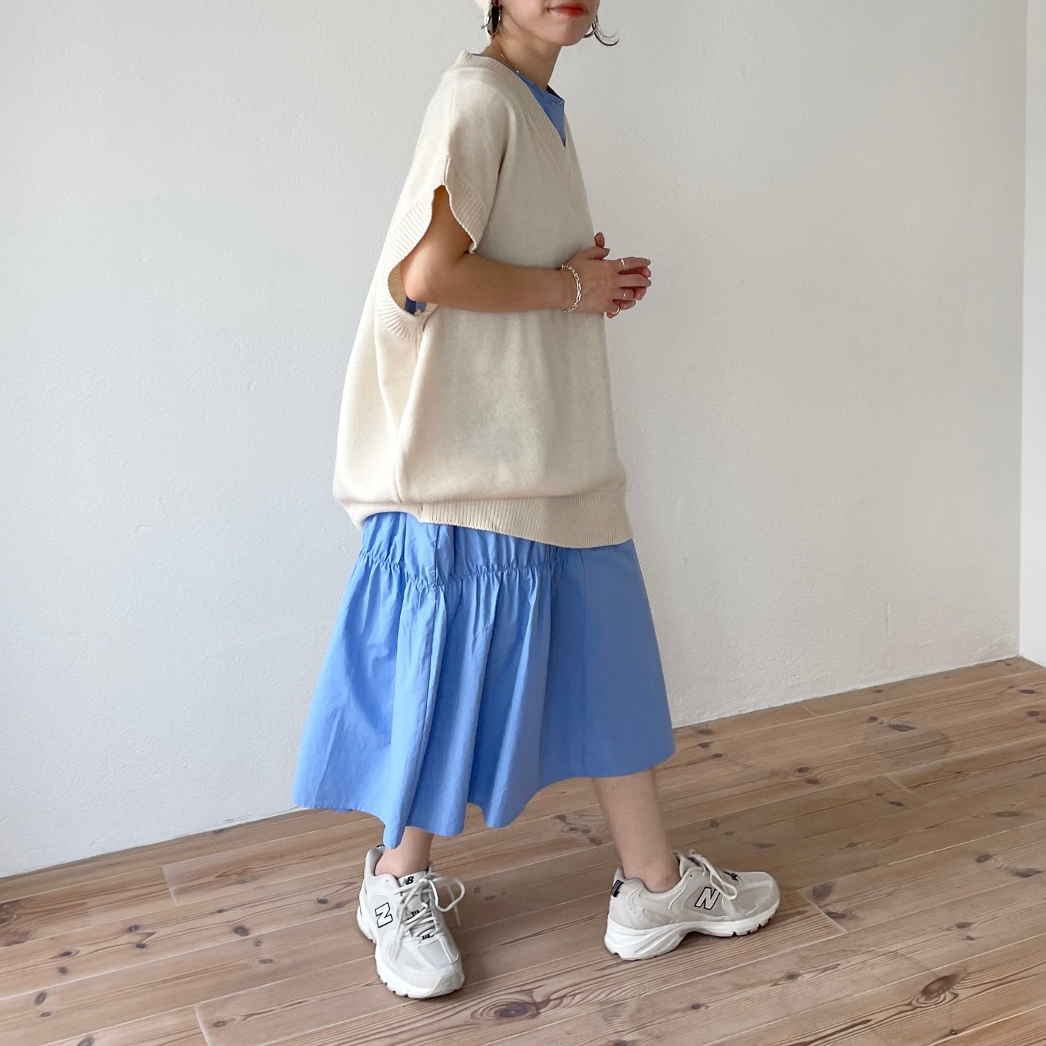 【SAMPLE】many many gather one piece / sky blue