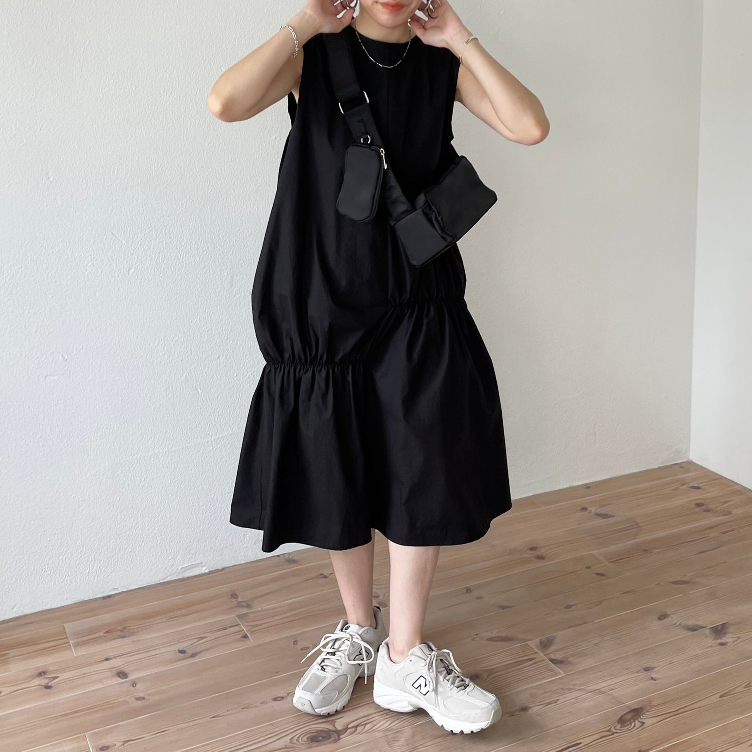 【SAMPLE】many many gather one piece / black