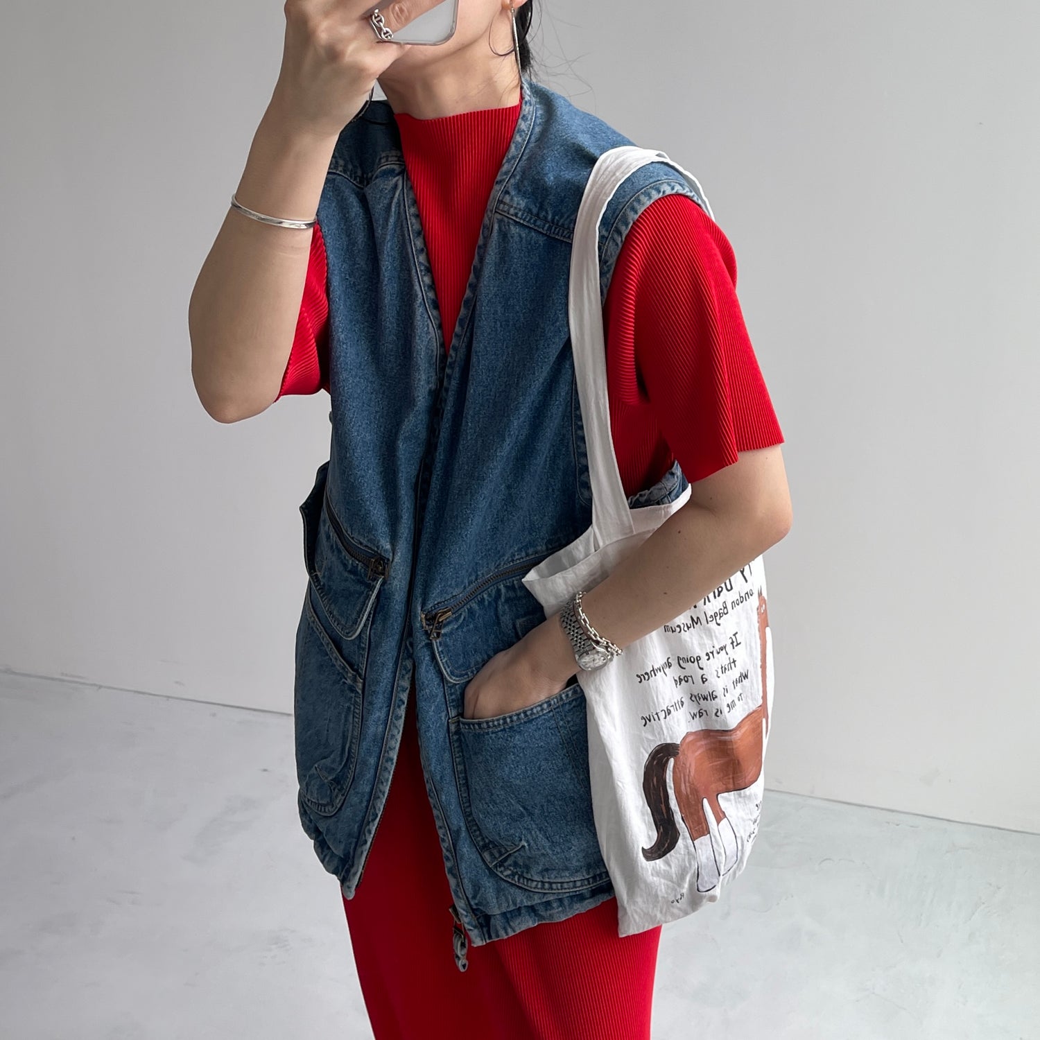 8 pockets BUDDY DENIM VEST / blue