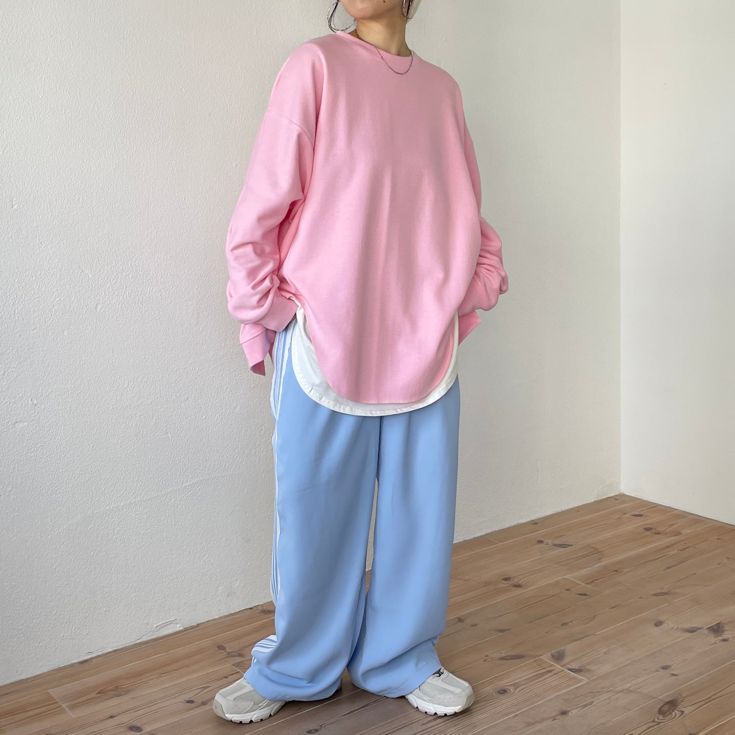 asymmetry design sweat / baby pink